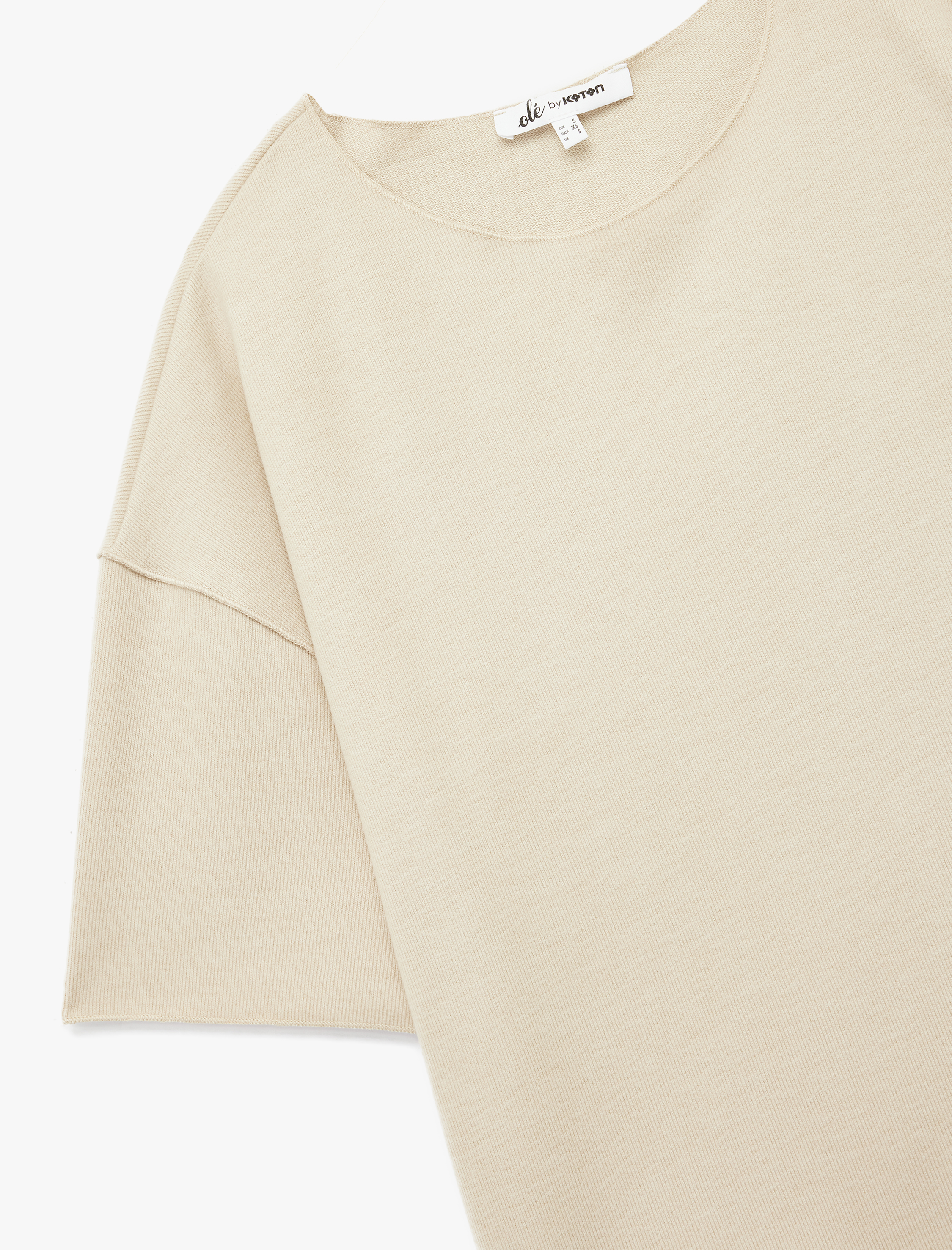   Kısa Kollu Bisiklet Yaka Basic Oversize Tişört