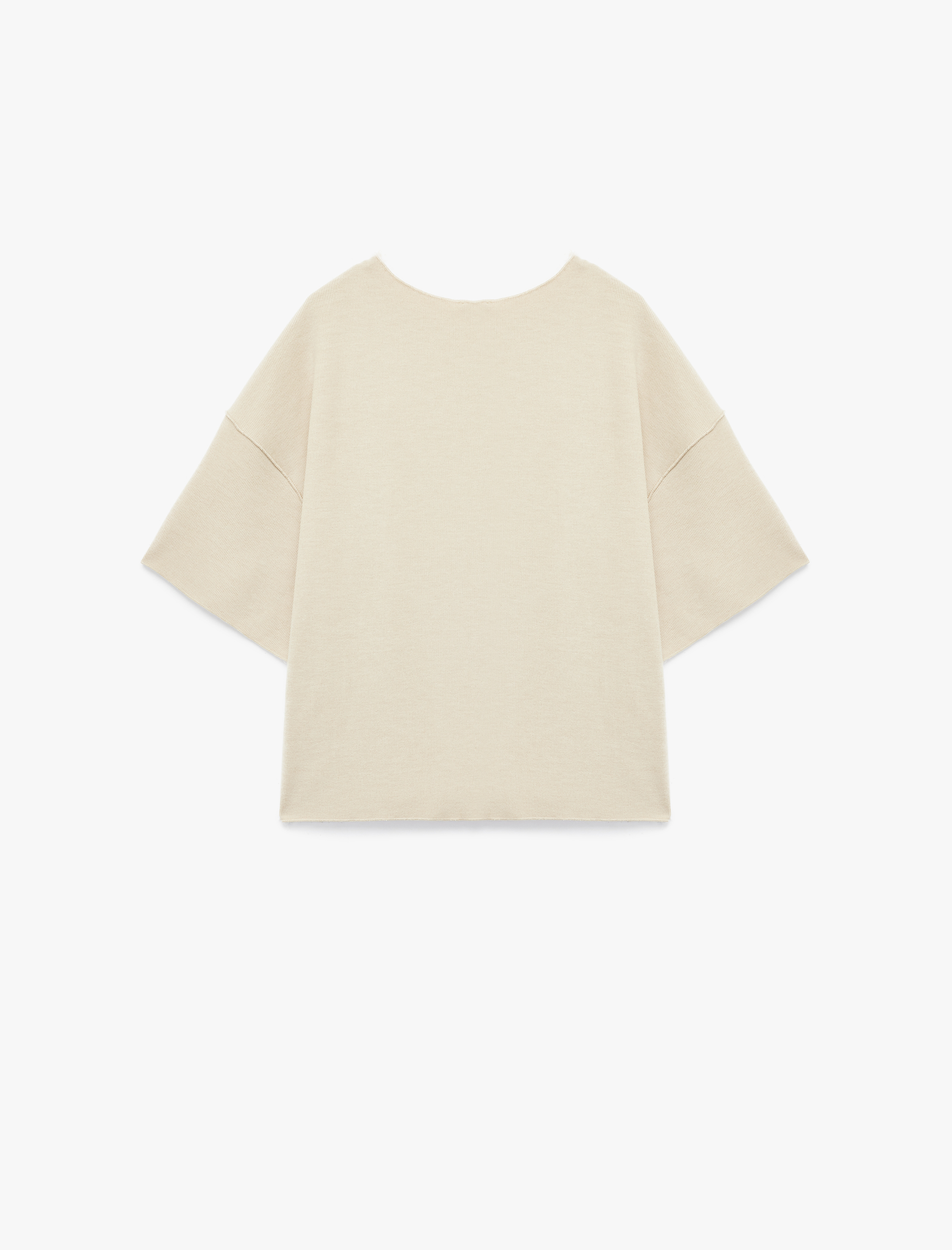   Kısa Kollu Bisiklet Yaka Basic Oversize Tişört