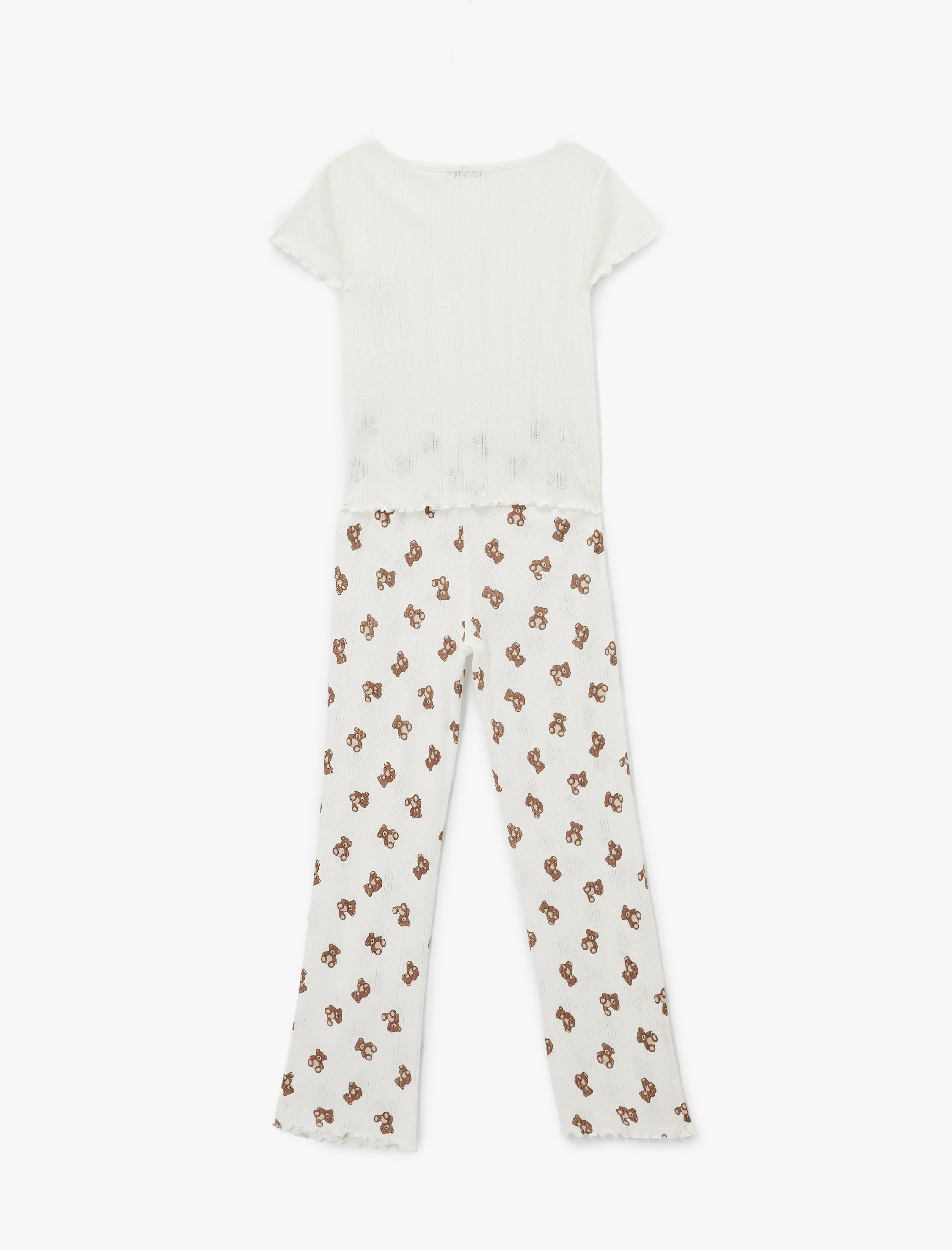   Pamuklu Kısa Kollu Düğmeli Pijama Takımı