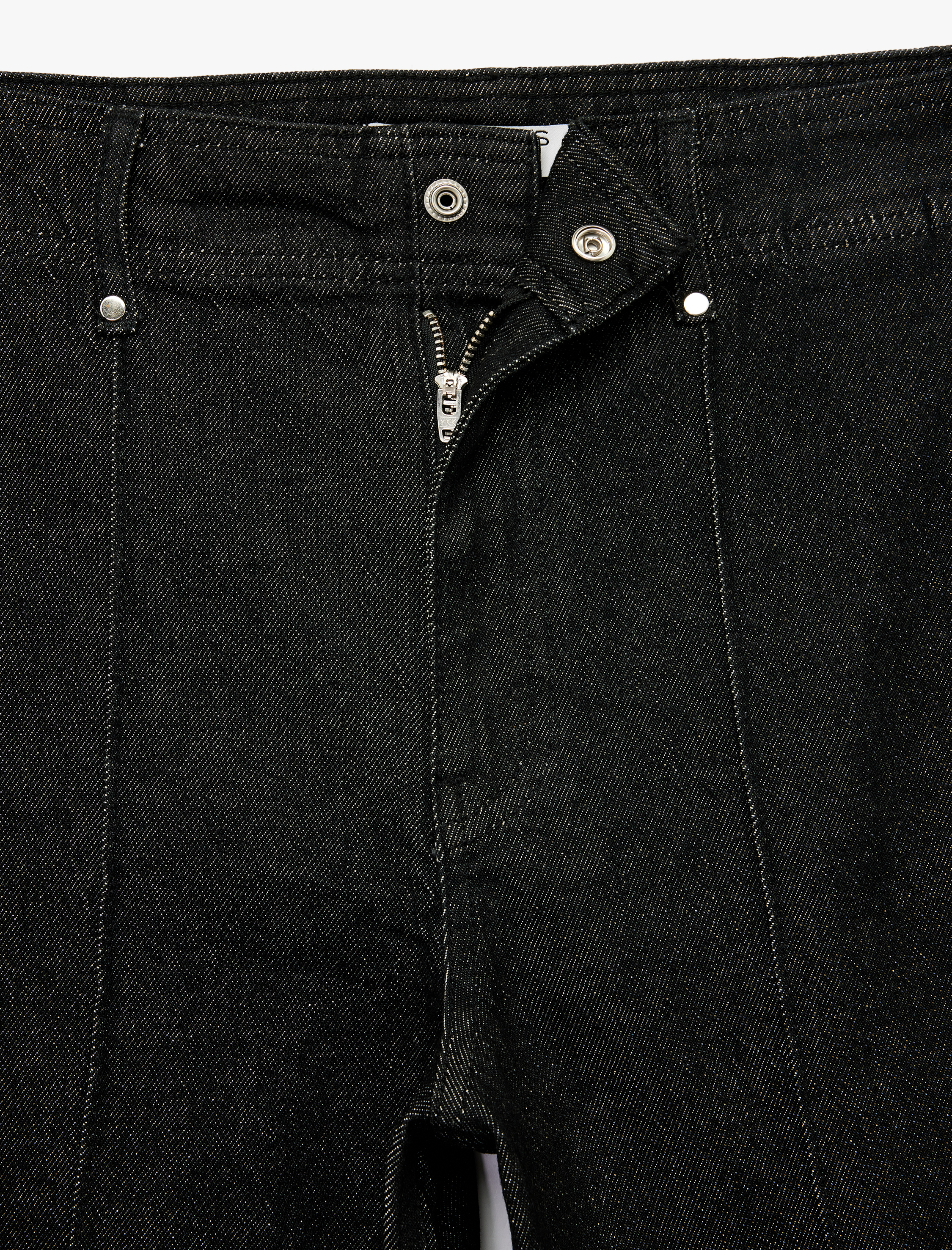   Yüksek Bel Pamuklu Metal Aksesuarlı Nervürlü Kısa Jean Pantolon - Culotte Jeans