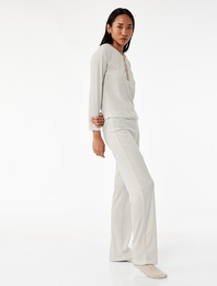 Çizgili Uzun Bol Paça Pijama Altı