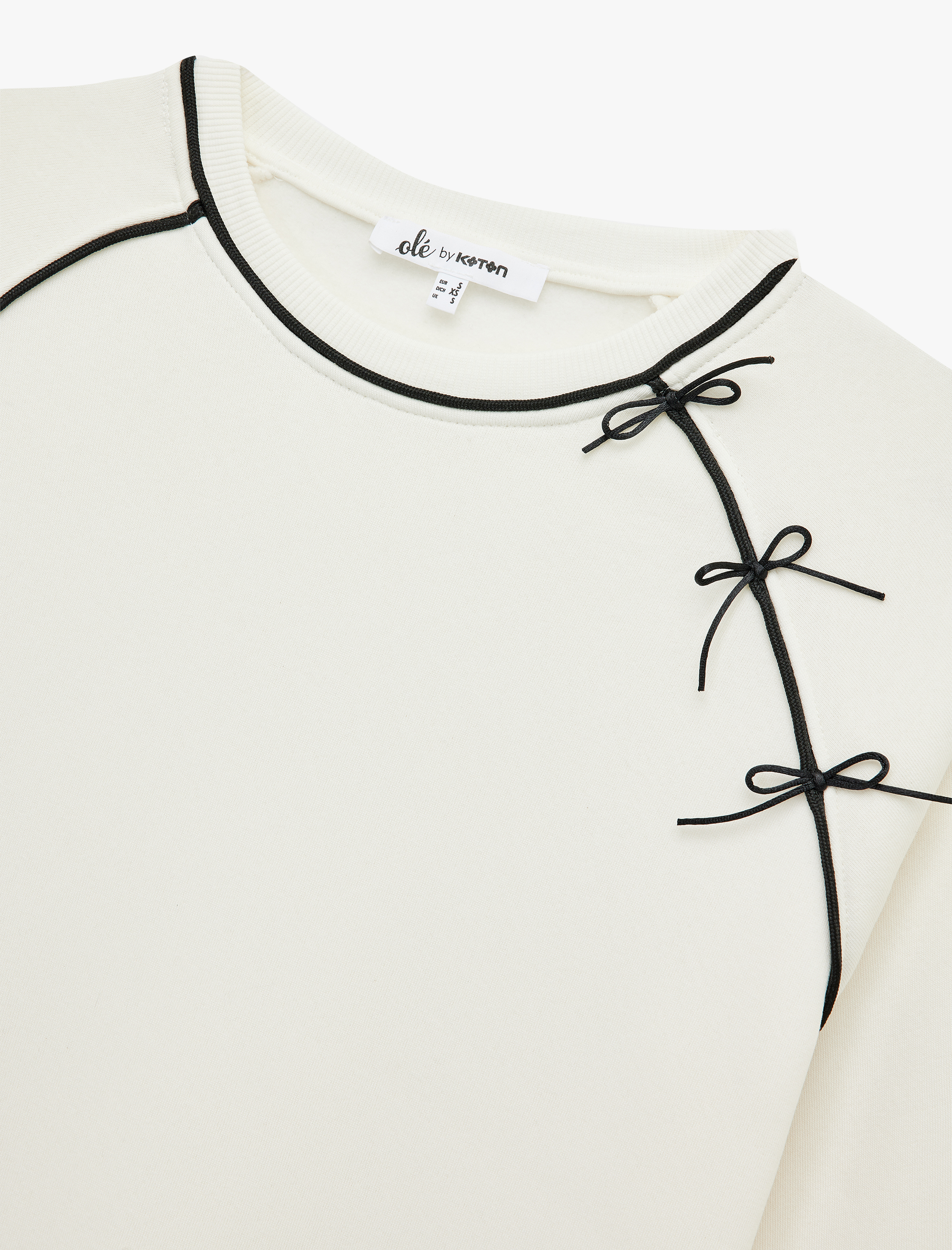   Uzun Kollu Fiyonklu Bisiklet Yaka Oversize Sweatshirt