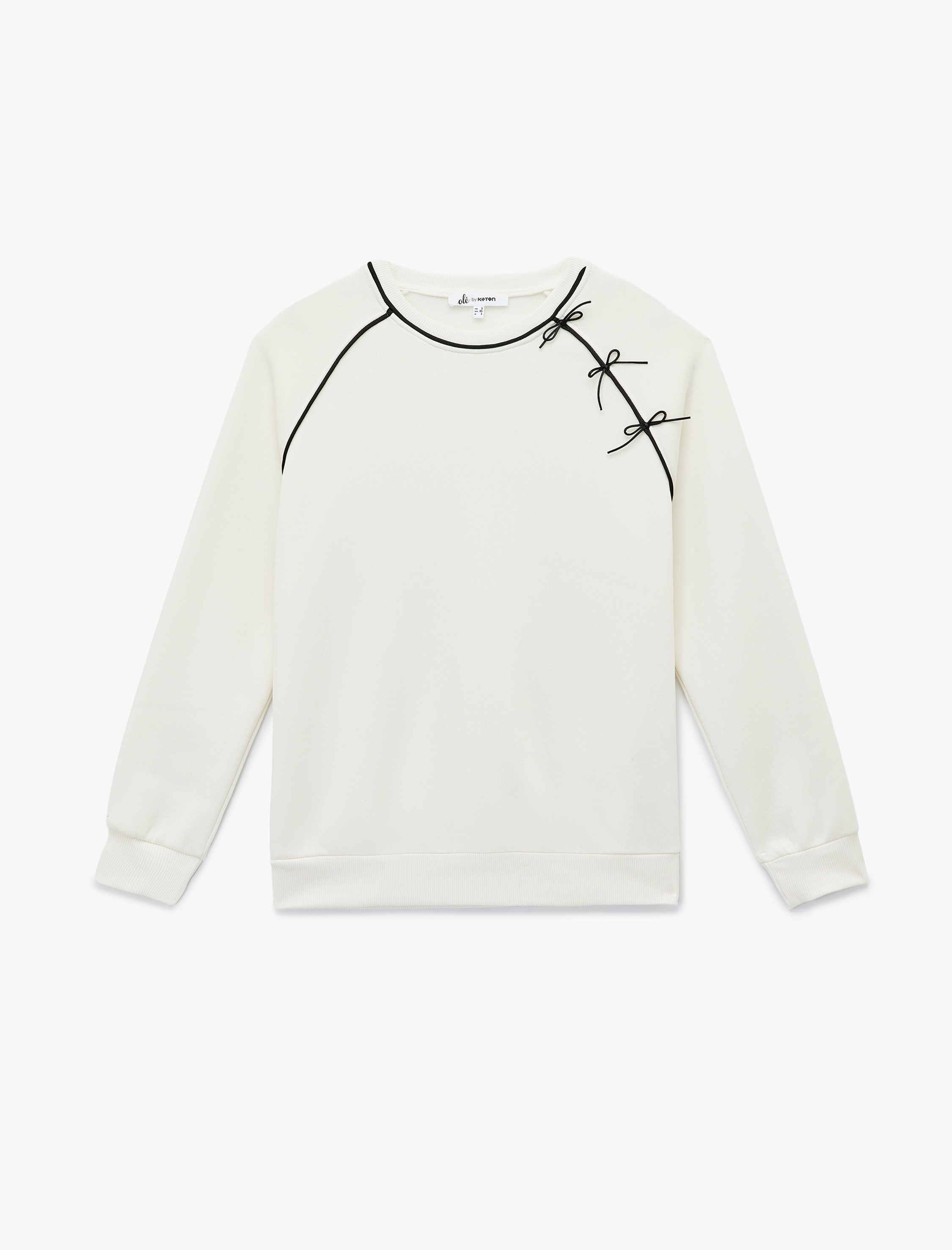   Uzun Kollu Fiyonklu Bisiklet Yaka Oversize Sweatshirt