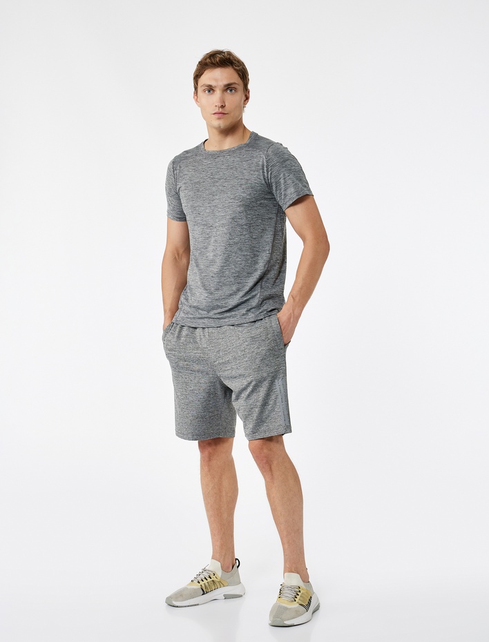  Kısa Kollu Bisiklet Yaka Reglan Kol Basic Spor Tişört