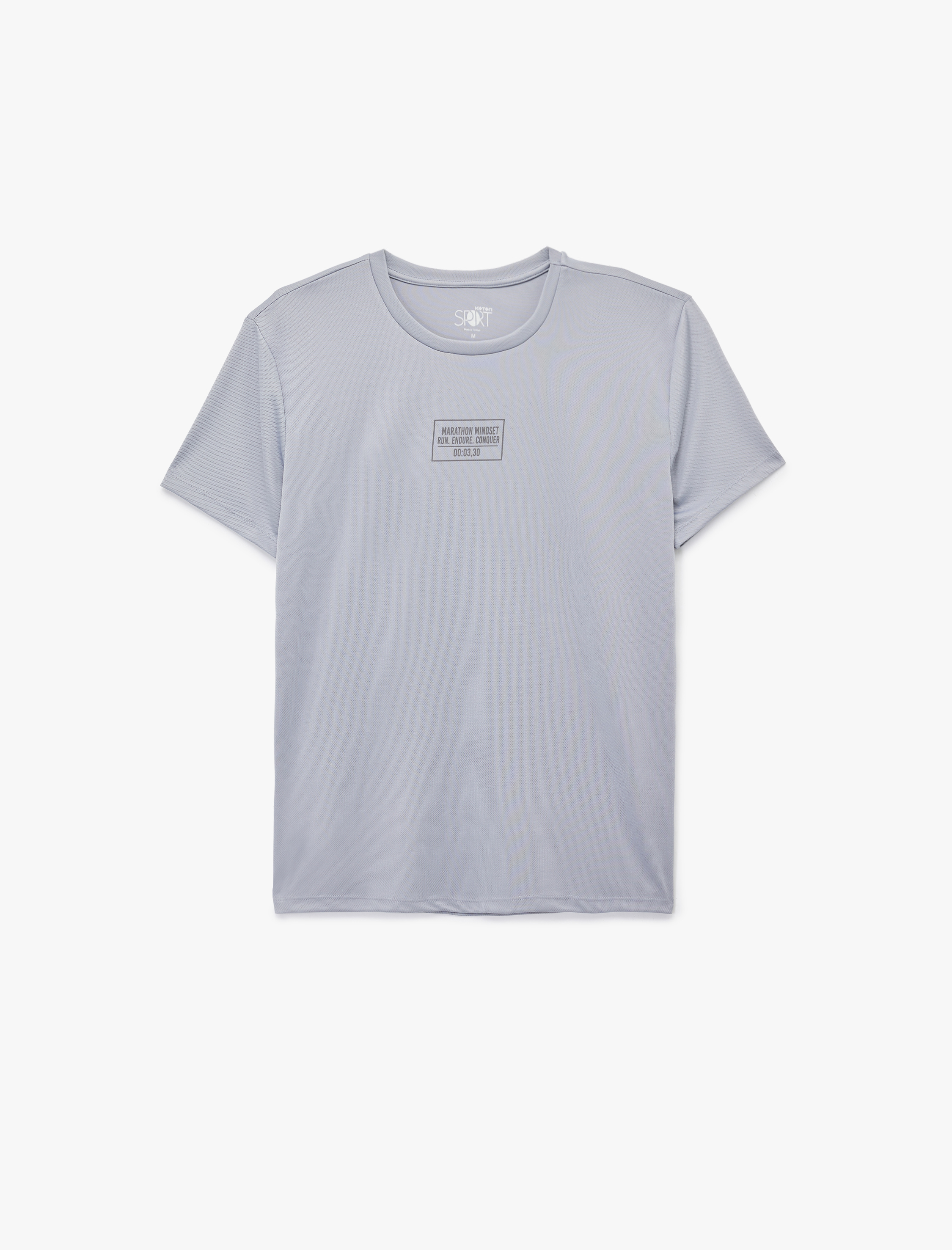   Kısa Kollu Bisiklet Yaka Baskılı Spor Tişört