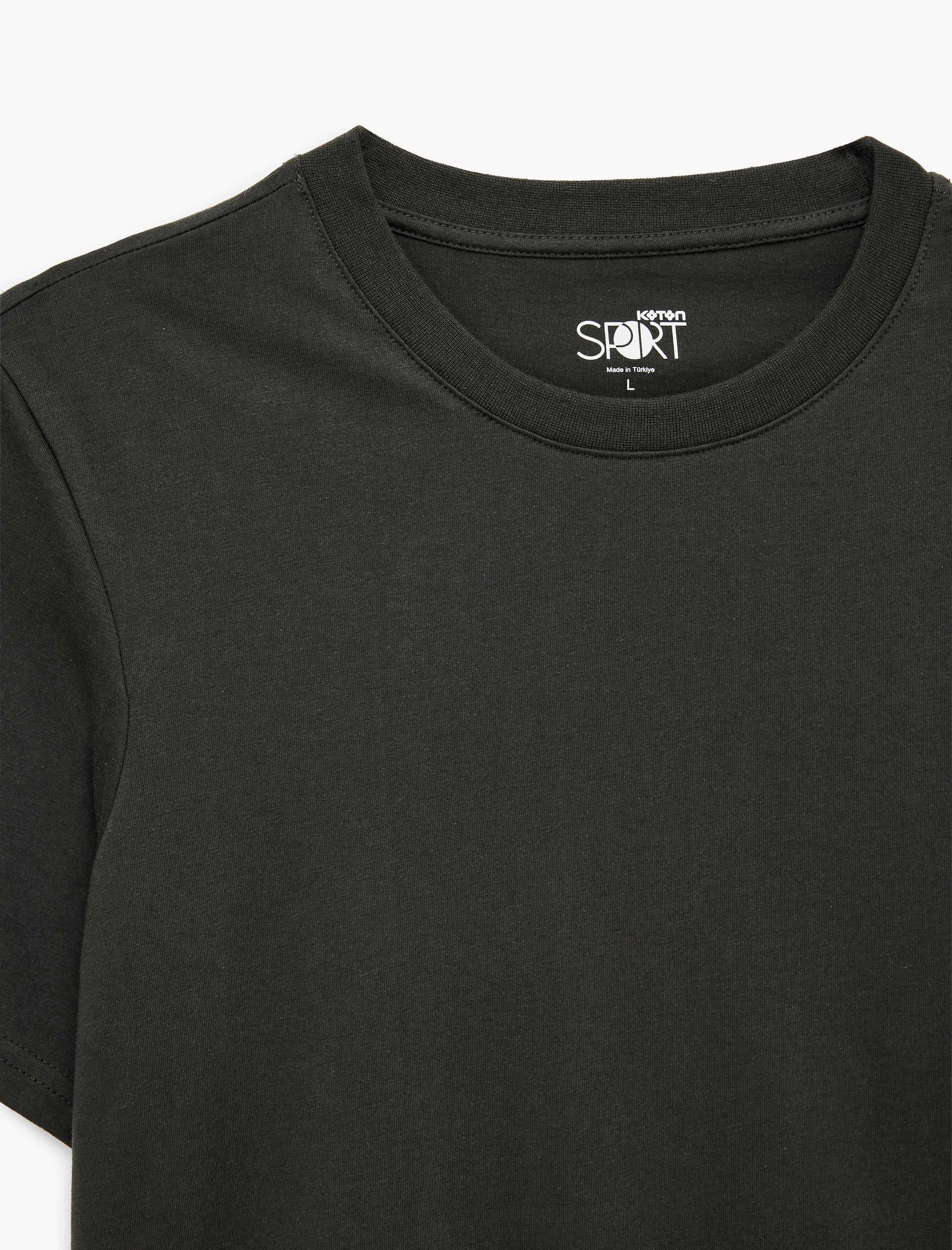   Rahat Kalıp Kısa Kollu Baskı Detaylı Bisiklet Yaka Basic Spor Tişört