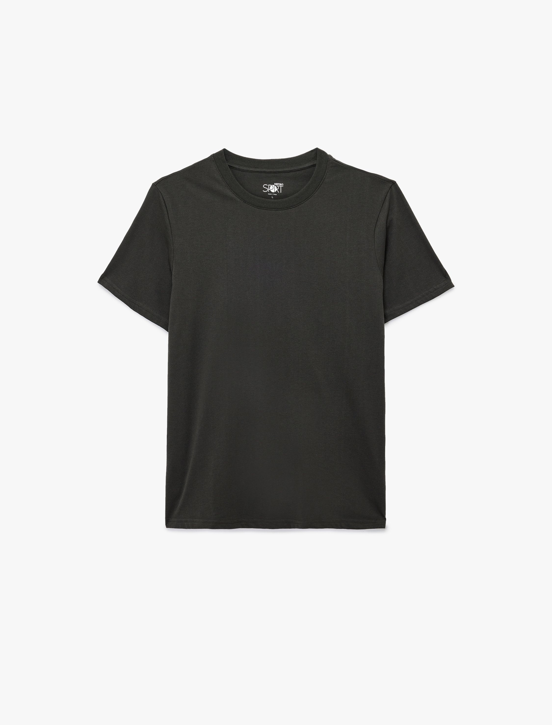   Rahat Kalıp Kısa Kollu Baskı Detaylı Bisiklet Yaka Basic Spor Tişört