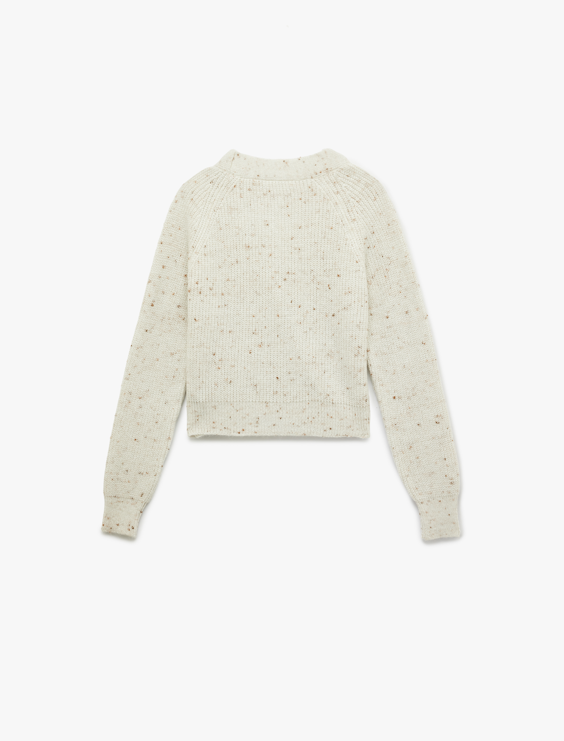   Simli Düğmeli Uzun Kollu V Yaka Triko Hırka