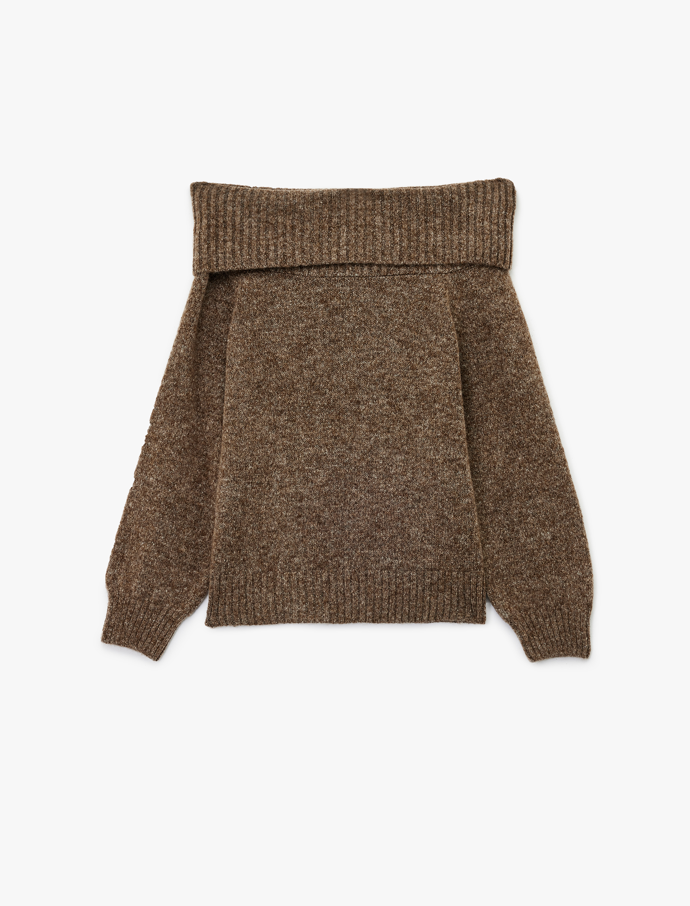   Uzun Kollu Omzu Açık Triko Kazak