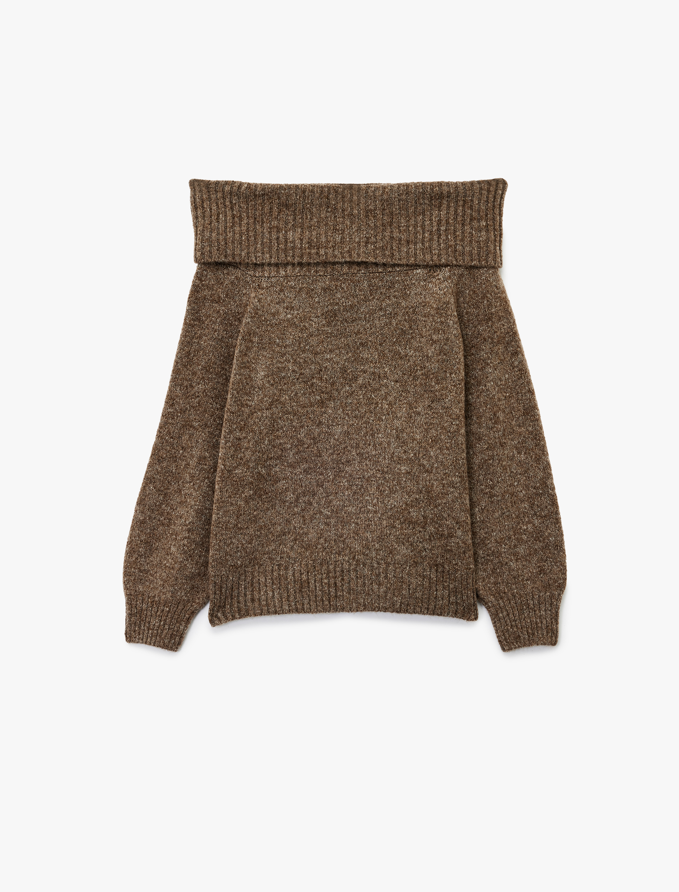   Uzun Kollu Omzu Açık Triko Kazak