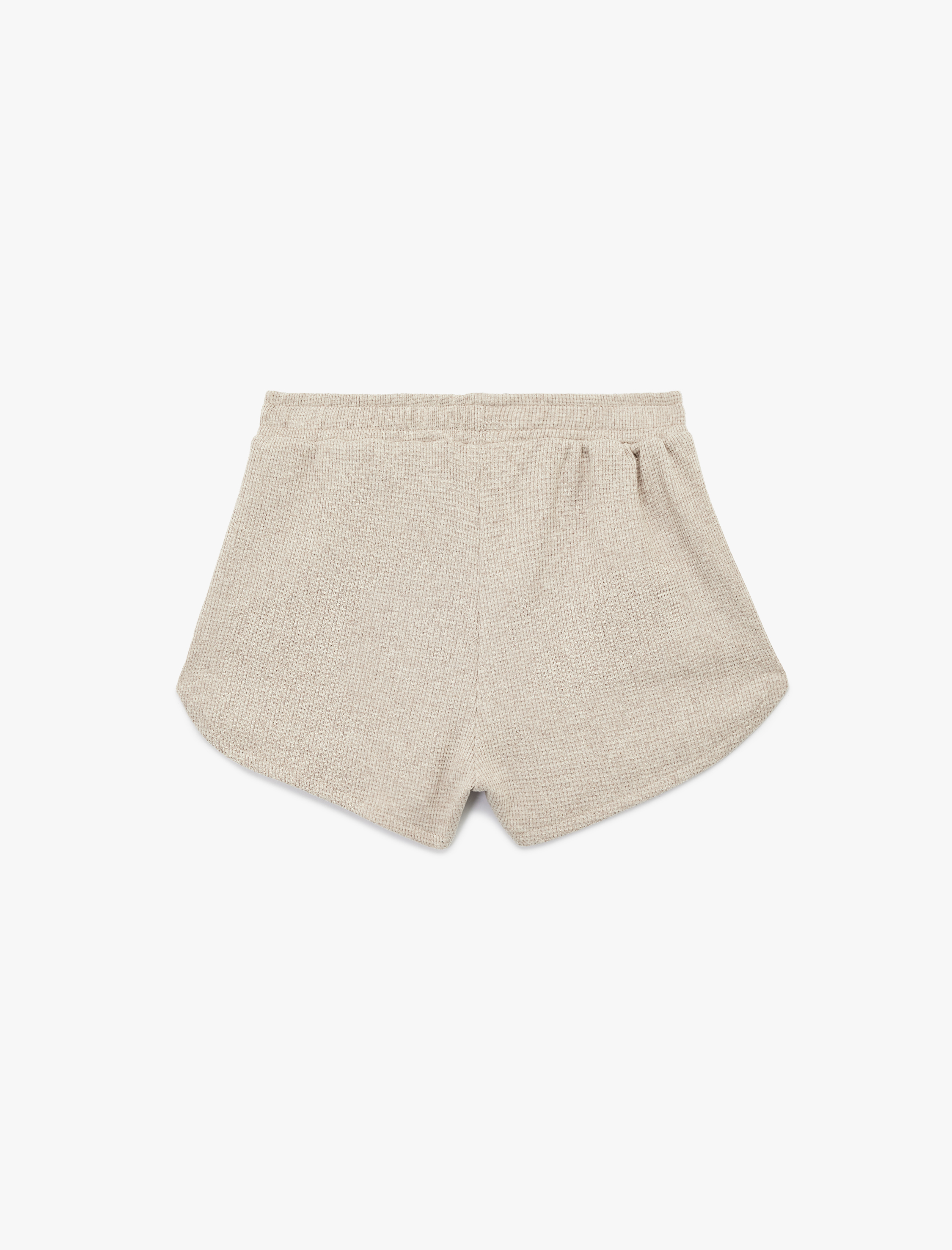 Dokulu Waffle Kumaş Mini Şort Pijama Altı