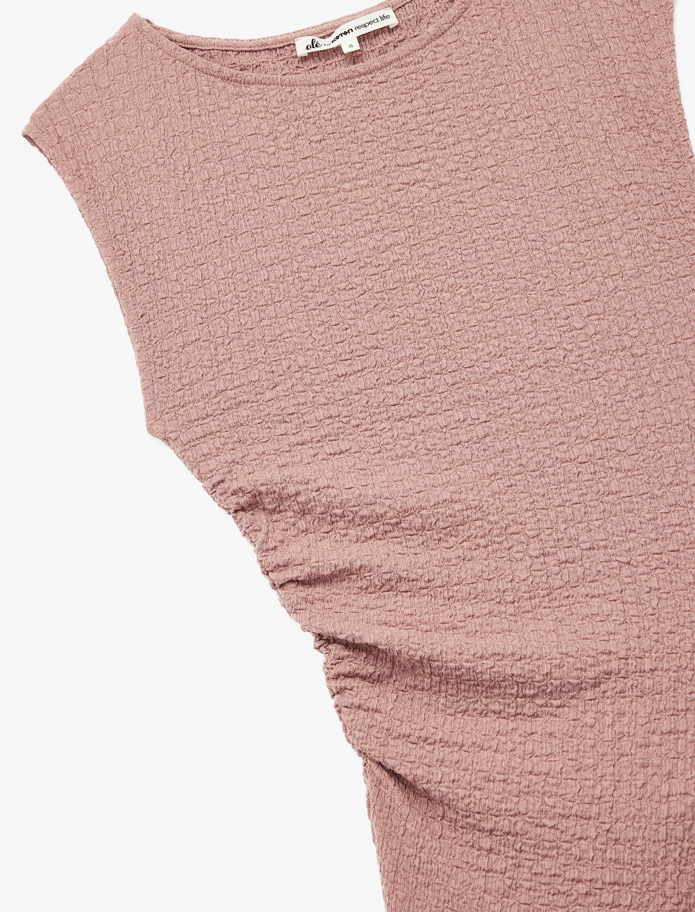   Slim Fit Asimetrik Bisiklet Yaka Bürümcük Kolsuz Tişört