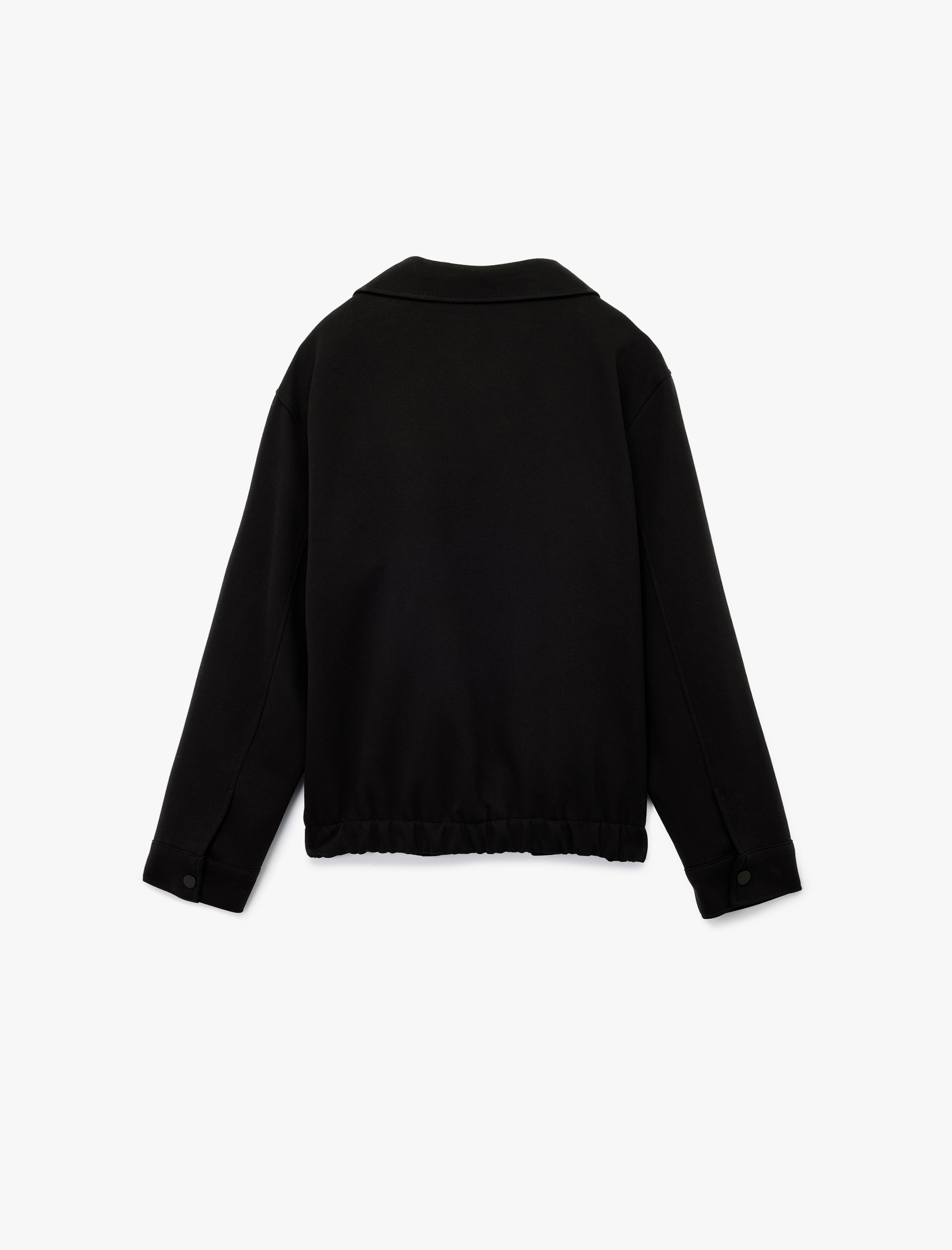   Slim Fit Cep Detaylı Uzun Kollu Fermuarlı Gömlek Yaka Mevsimlik Ceket