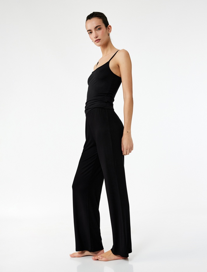  Viskon Kumaş Geniş Paça Pijama Altı