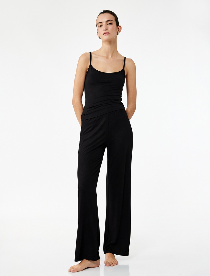  Viskon Kumaş Geniş Paça Pijama Altı