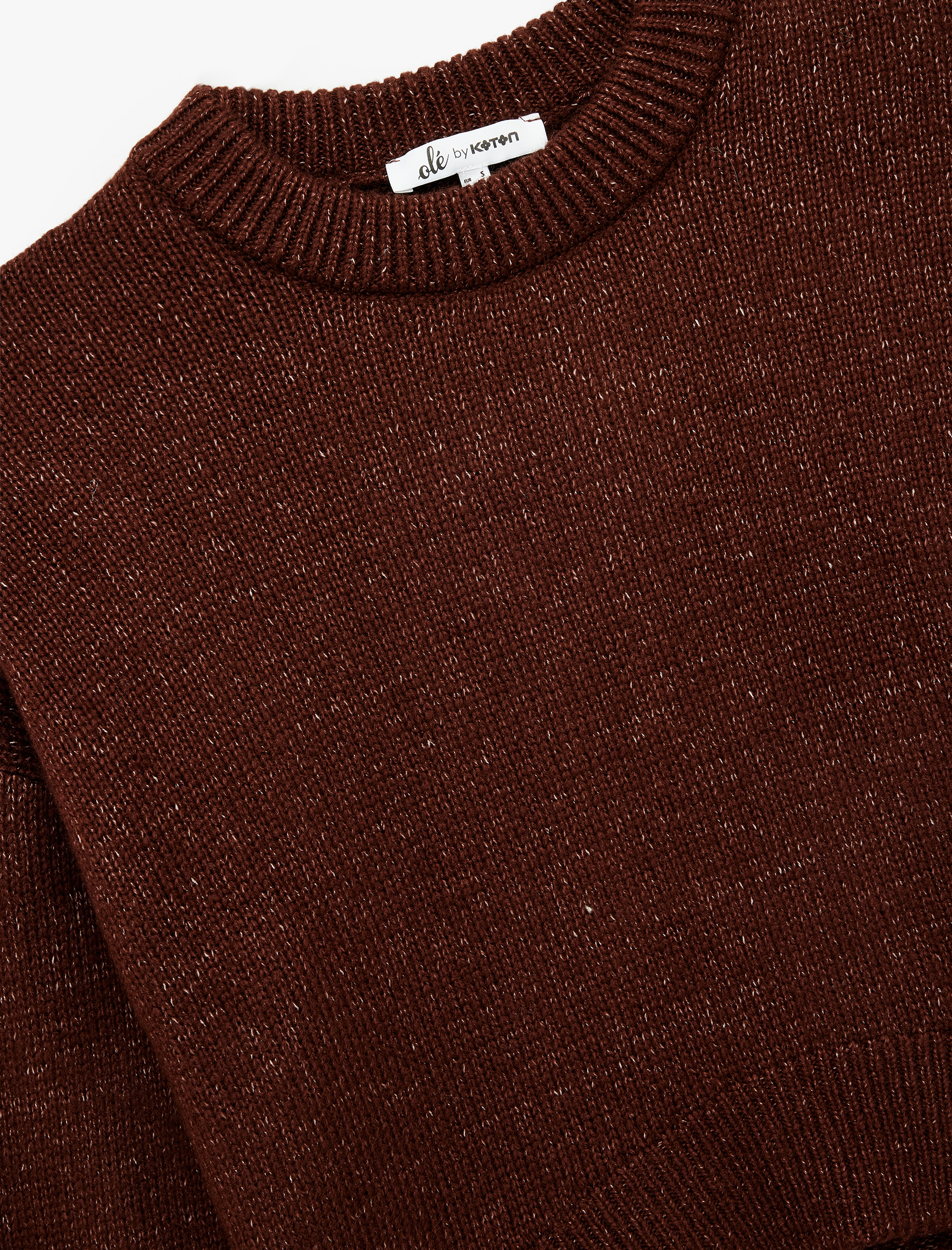   Uzun Kollu Bisiklet Yaka Asimetrik Kesim Triko Kazak