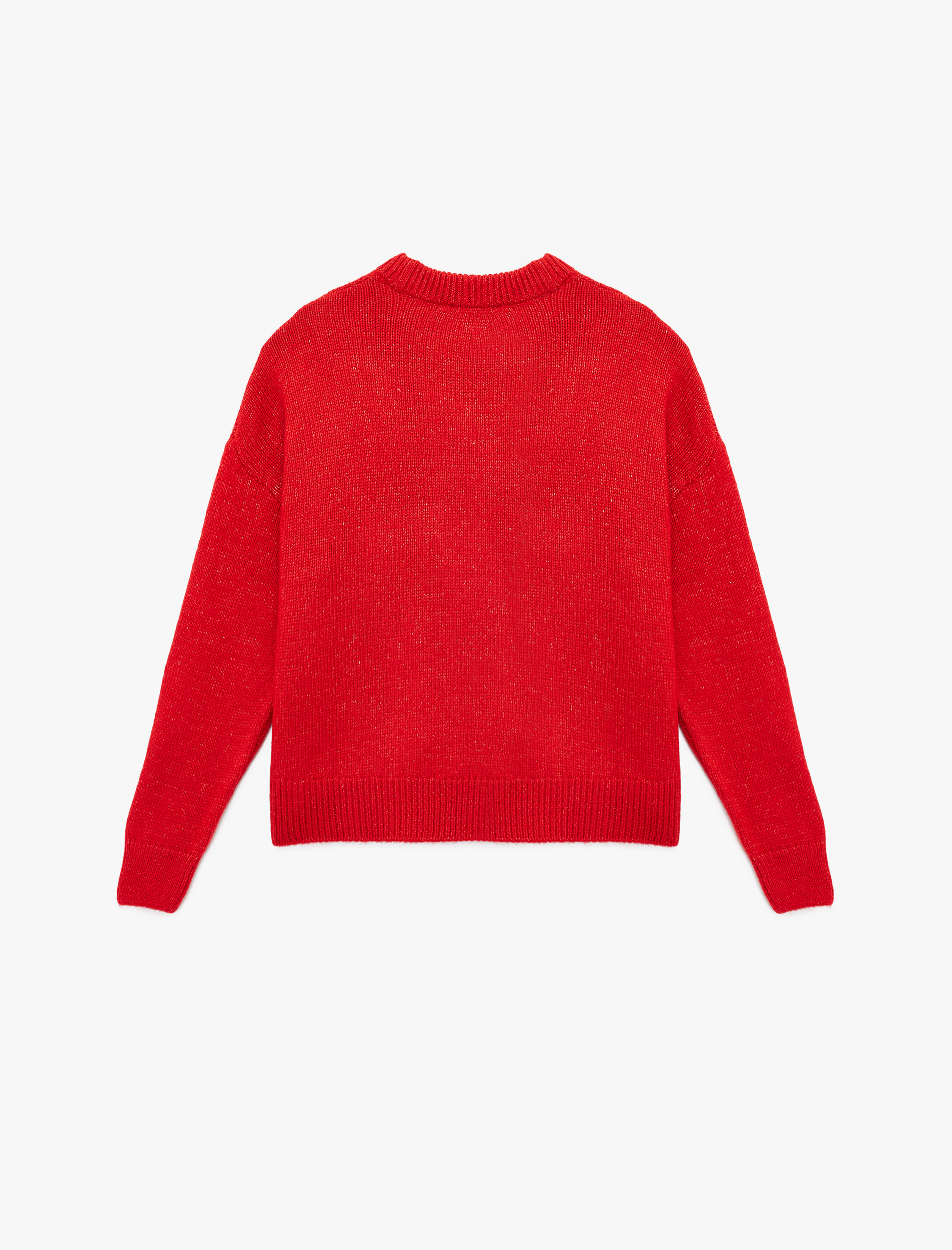   Uzun Kollu Bisiklet Yaka Asimetrik Kesim Triko Kazak