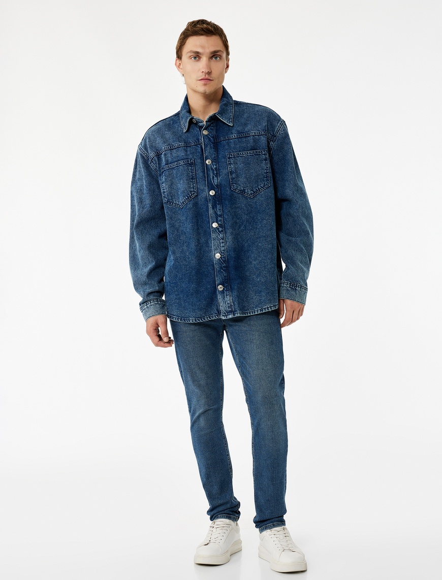   Pamuklu Normal Bel Slim Fit Jean Pantolon - Brad Jean