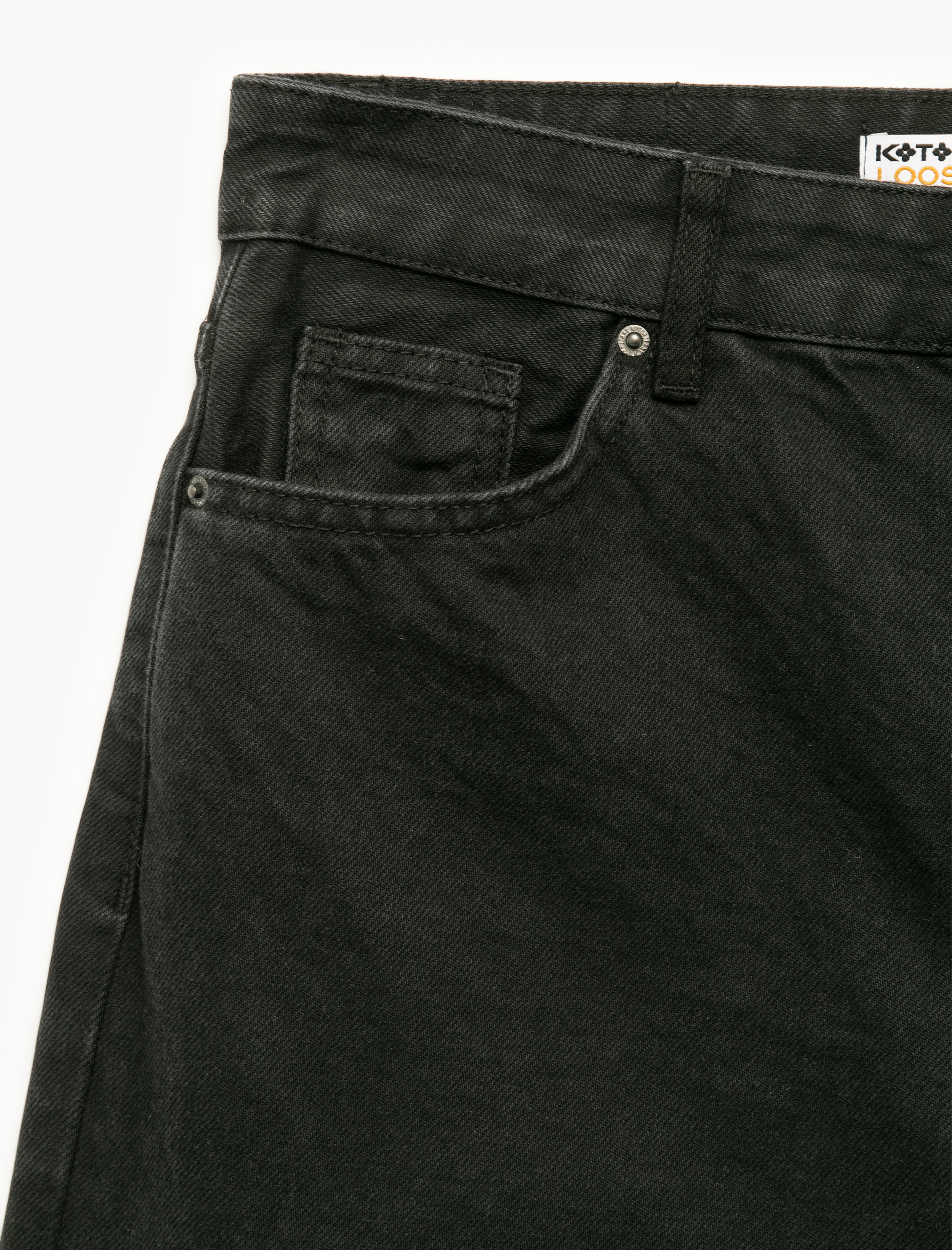   Normal Bel Cepli Düğmeli Pamuklu Rahat Kesim Geniş Paça Jean Pantolon - Loose Straight Fit Jeans