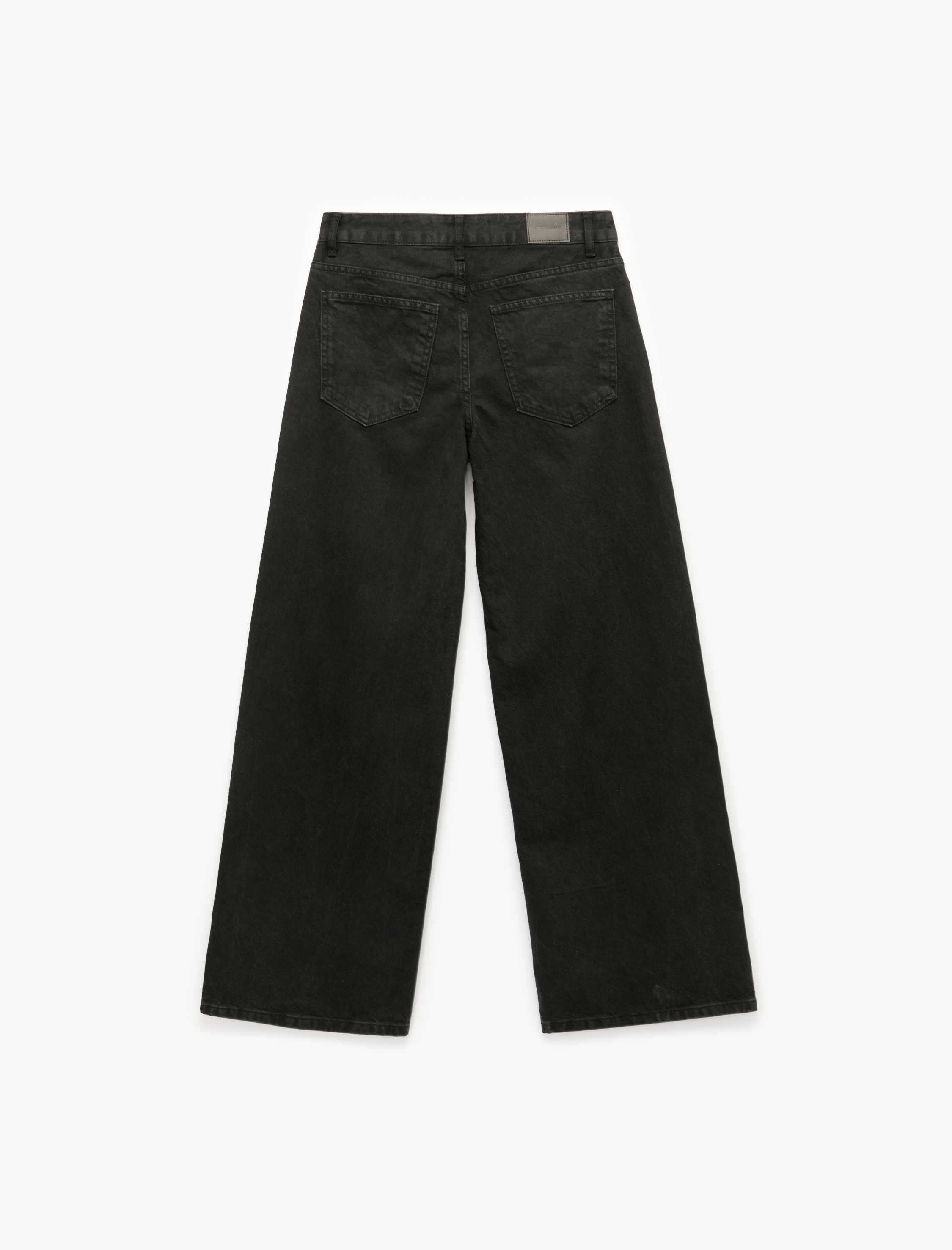   Normal Bel Cepli Düğmeli Pamuklu Rahat Kesim Geniş Paça Jean Pantolon - Loose Straight Fit Jeans