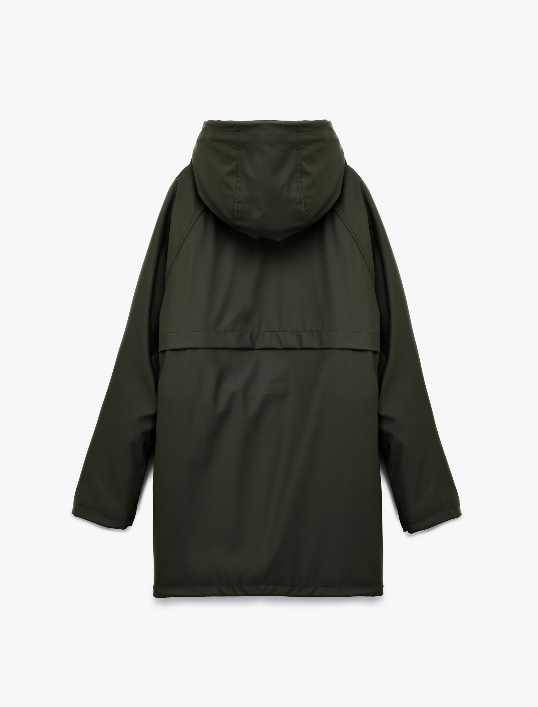   Deri Görünümlü İçi Suni Kürklü Fermuarlı Cepli Su Geçirmez Kapüşonlu Mont