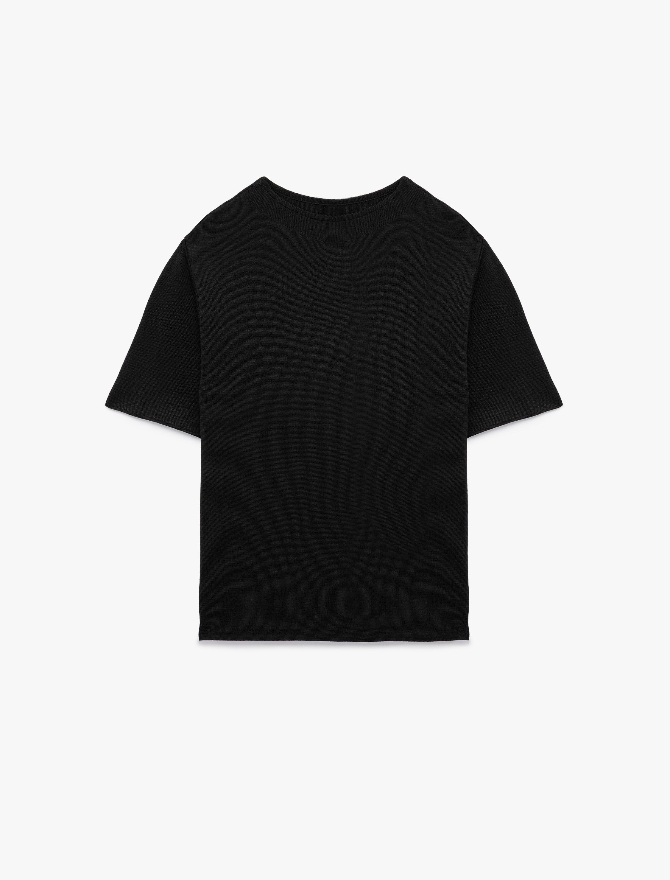   Regular Fit Kısa Kollu Hafif Dik Yaka Triko Kazak