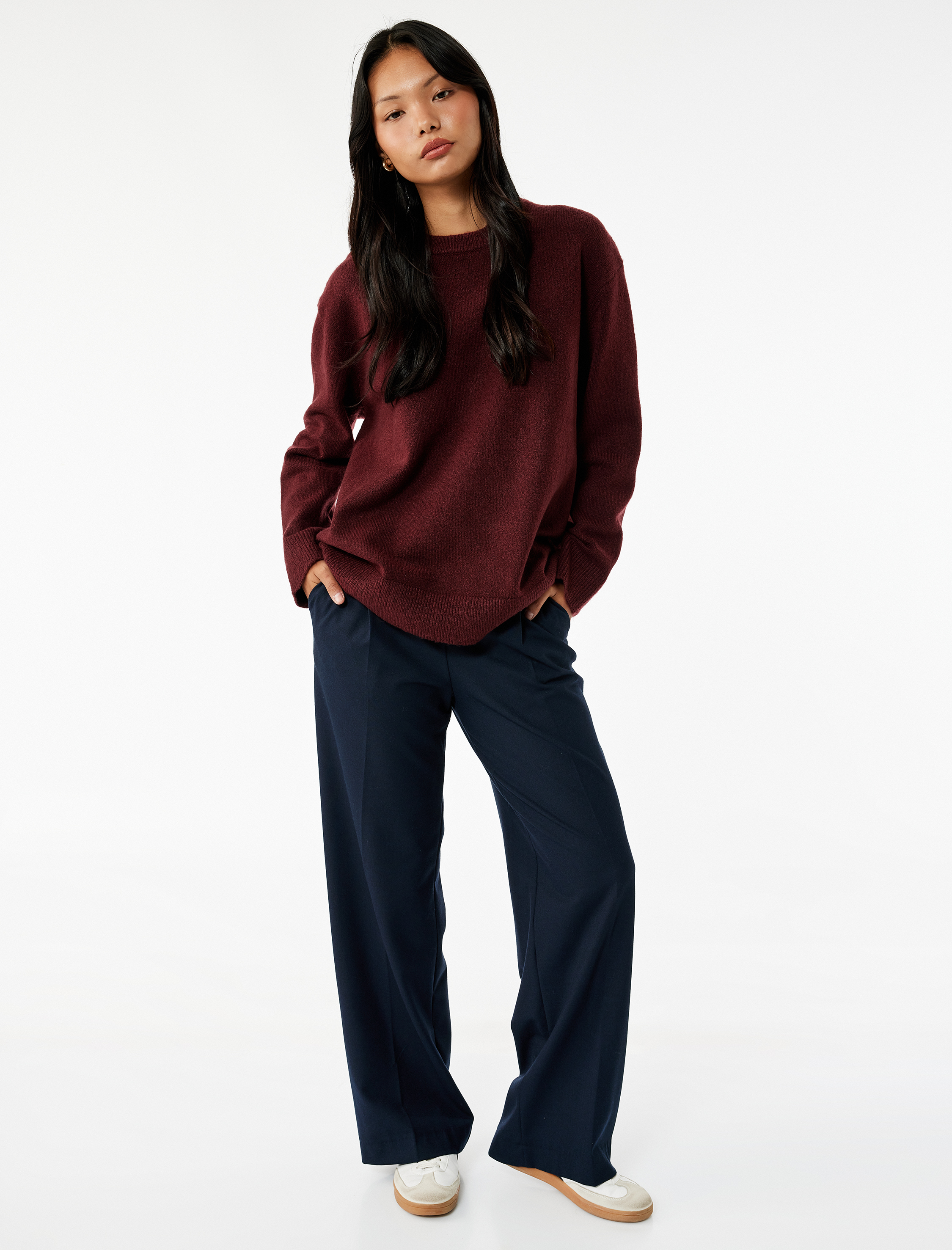   Uzun Kollu Bisiklet Yaka Basic Triko Kazak