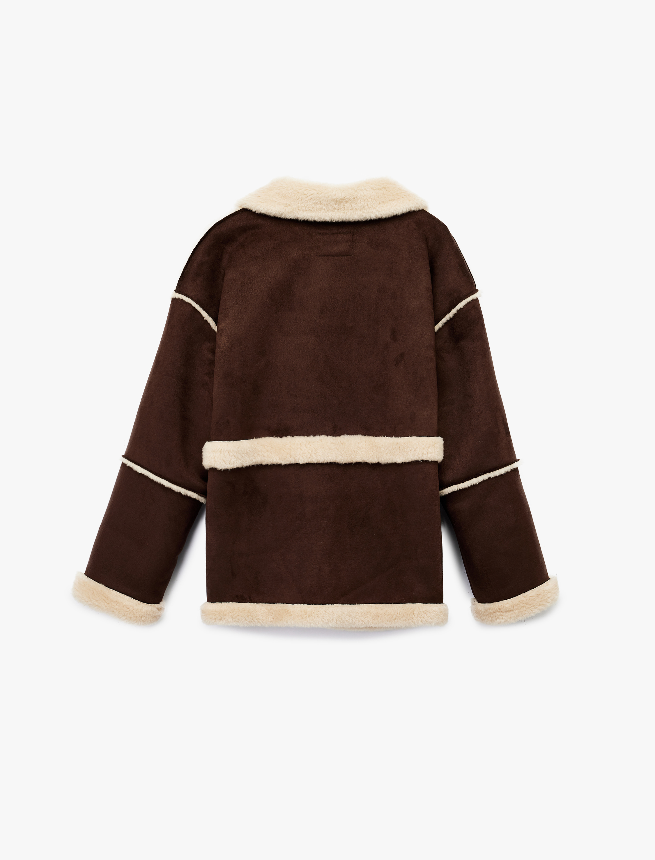   Bonded Kaban Süet Görünümlü Cep Detaylı Düğmeli İçi Suni Kürklü