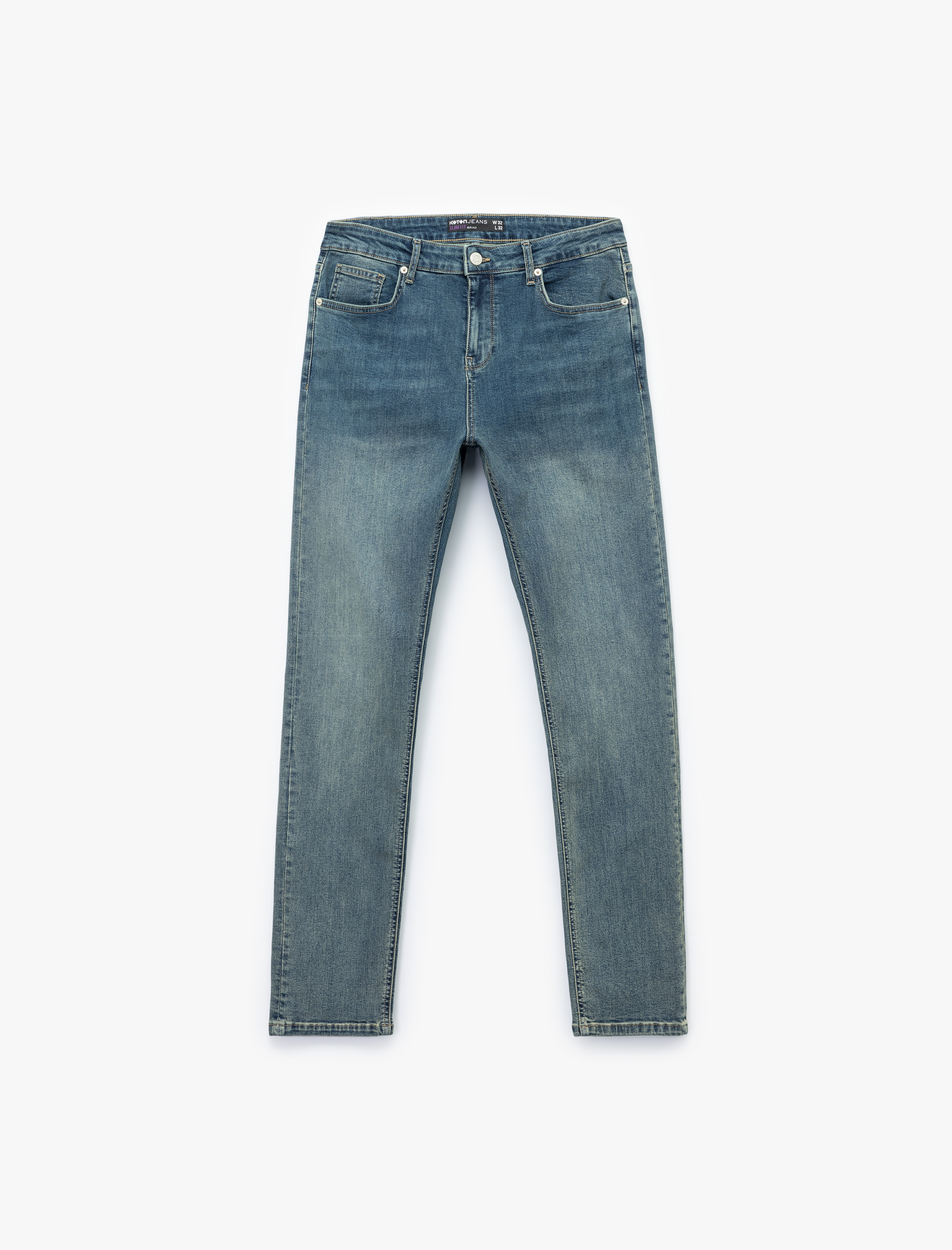   Pamuklu Normal Bel Slim Fit Jean Pantolon - Brad Jean
