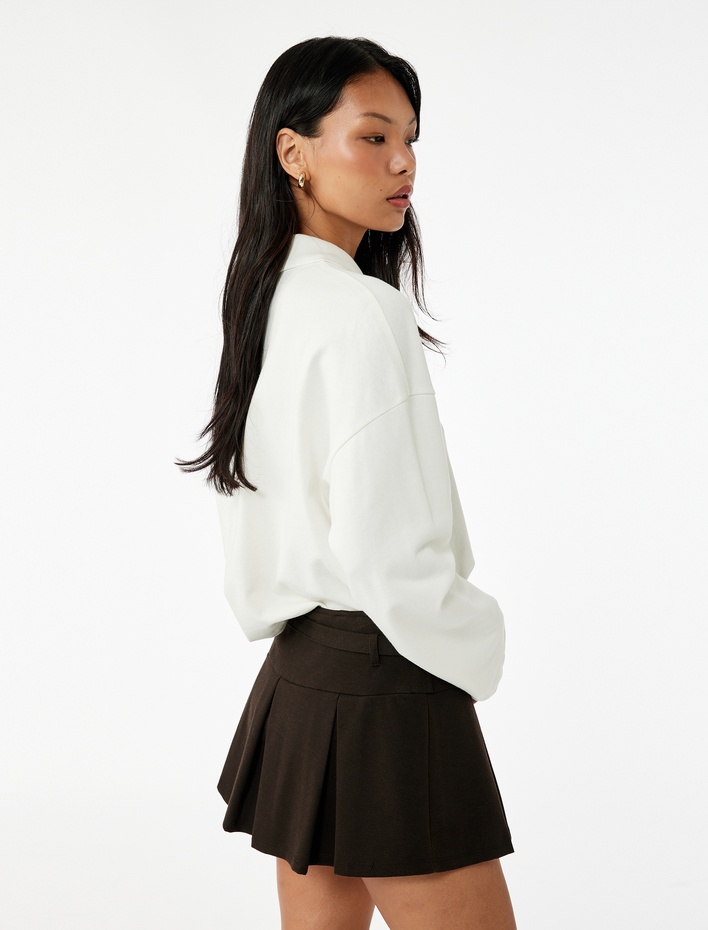  Rahat Kalıp Uzun Kollu Düğmeli Polo Yaka Tişört