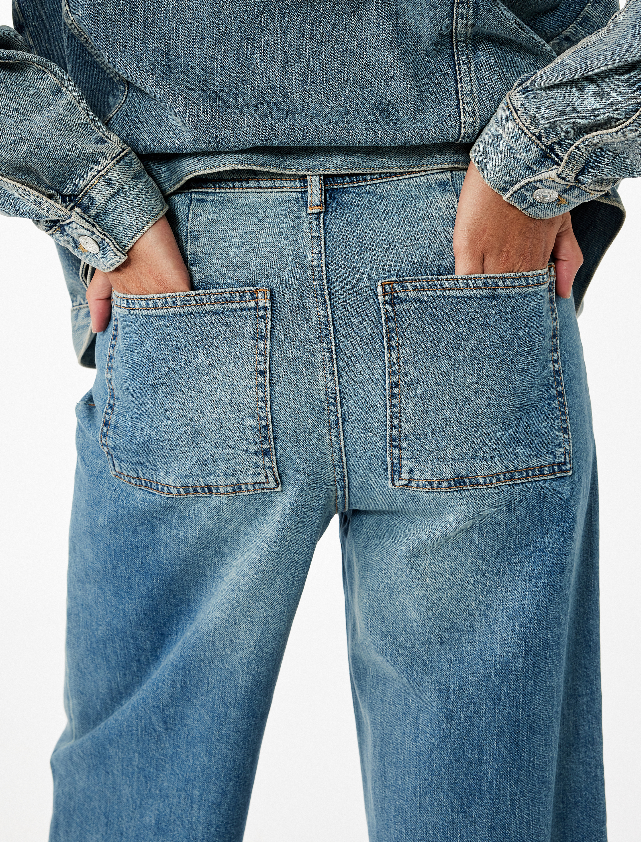   Rahat Kalıp Yüksek Bel Geniş Paça Jean Pantolon - Culotte Jeans
