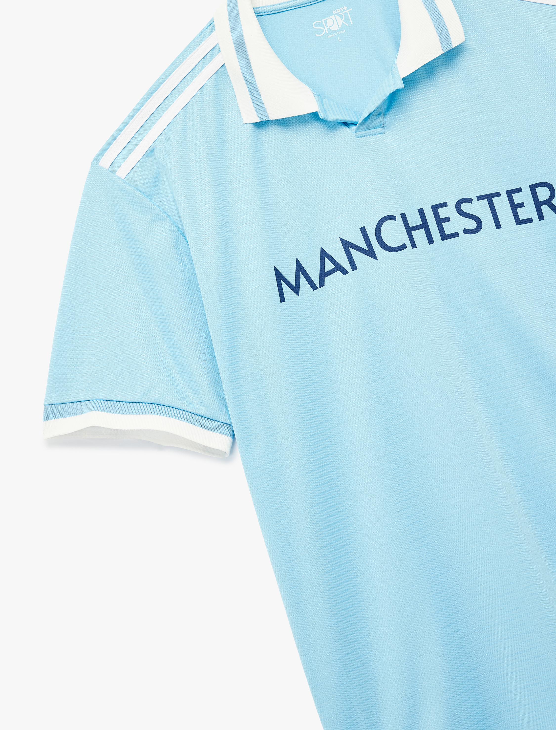   Rahat Kalıp Kısa Kollu Biyeli Polo Yaka Baskılı Spor Tişört