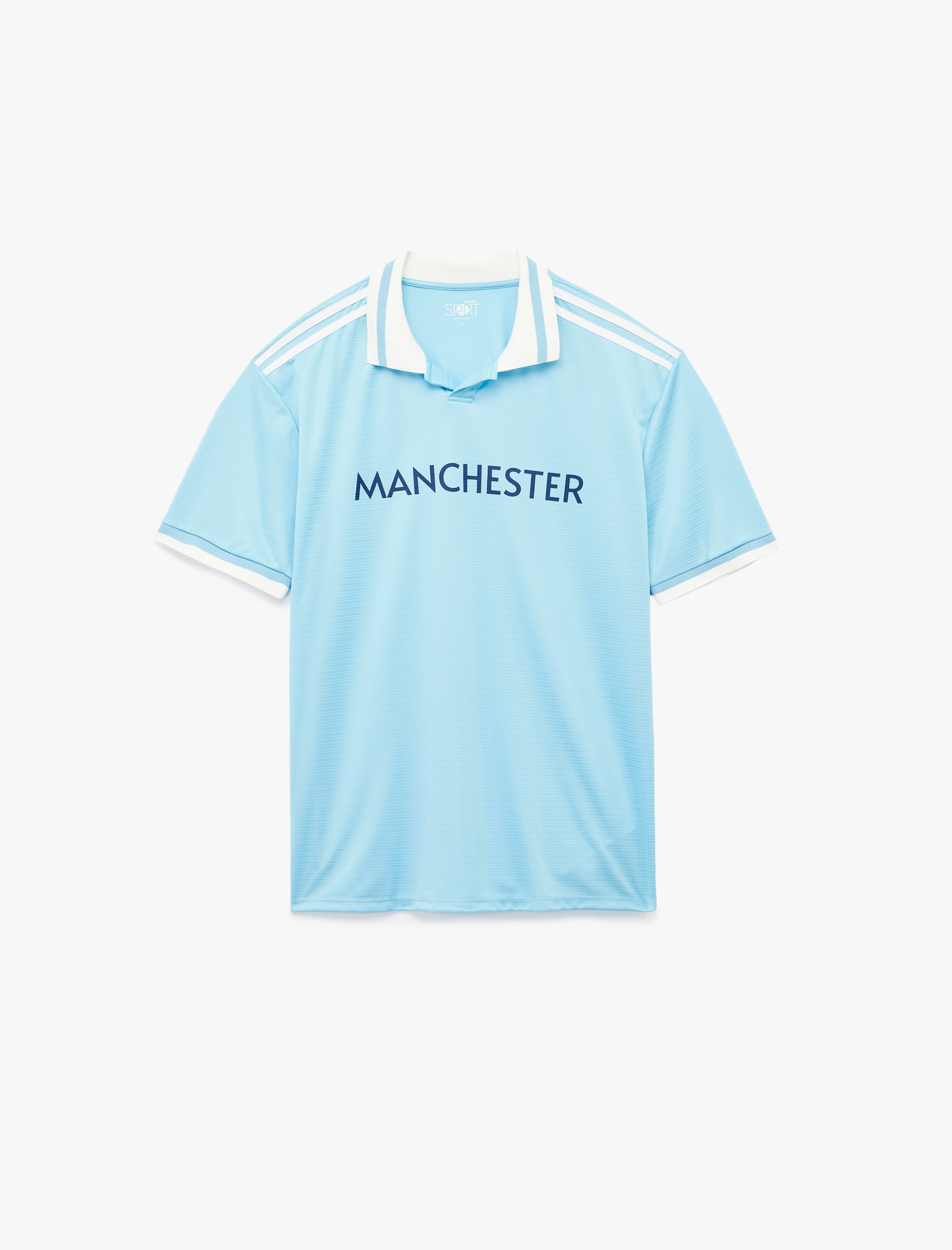   Rahat Kalıp Kısa Kollu Biyeli Polo Yaka Baskılı Spor Tişört