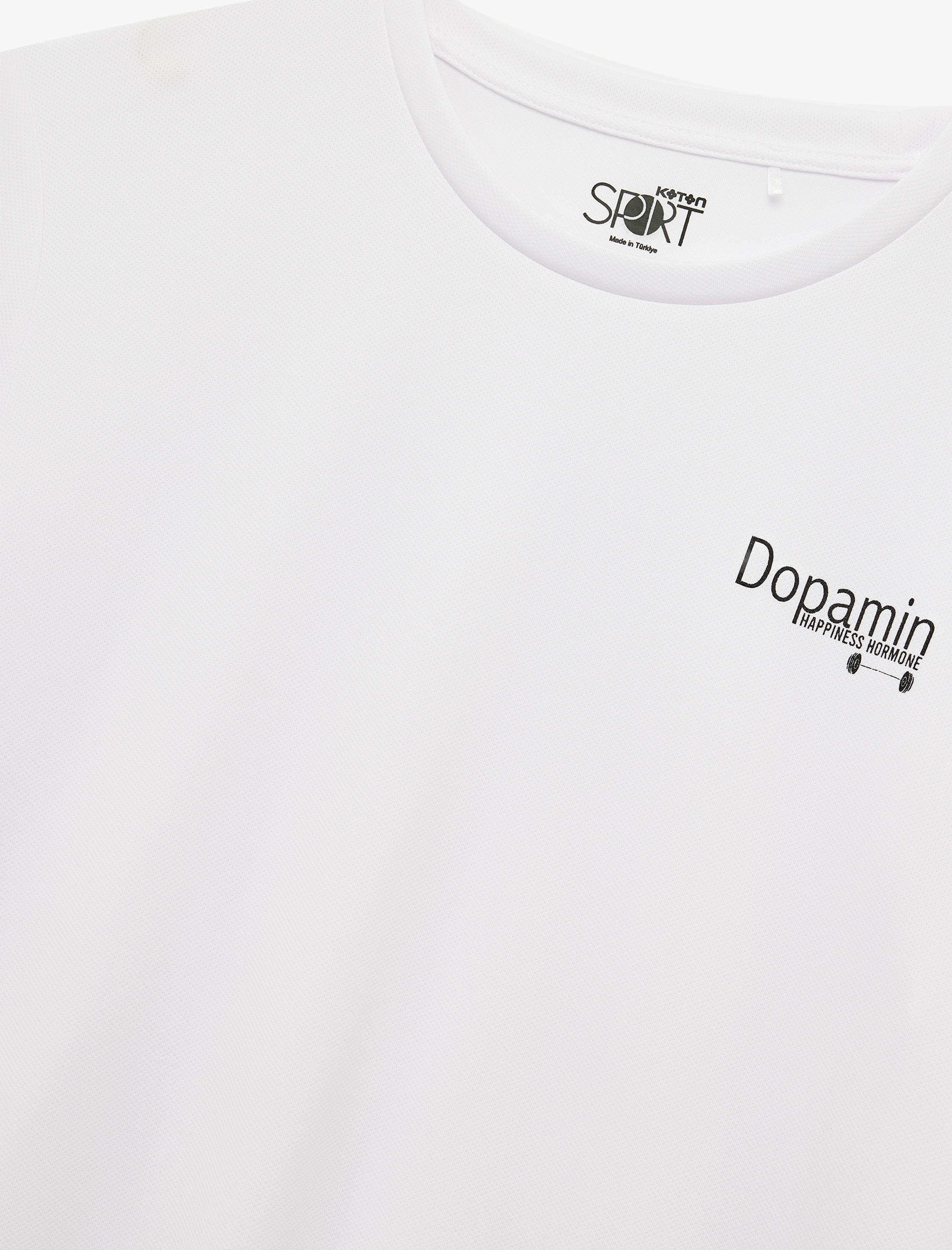   Kısa Kollu Bisiklet Yaka Baskılı Spor Tişört