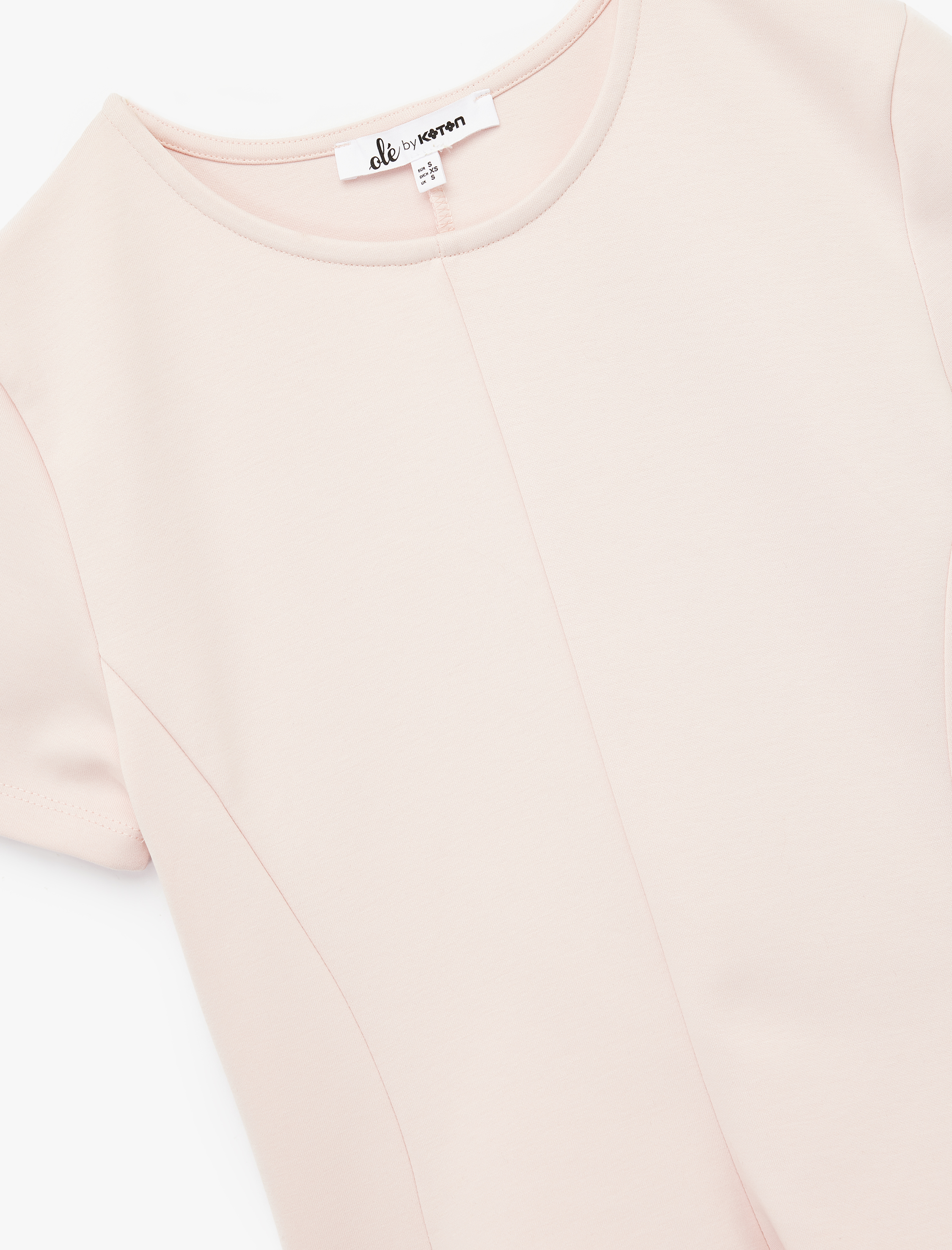 Kısa Kollu Bisiklet Yaka Volanlı Bluz