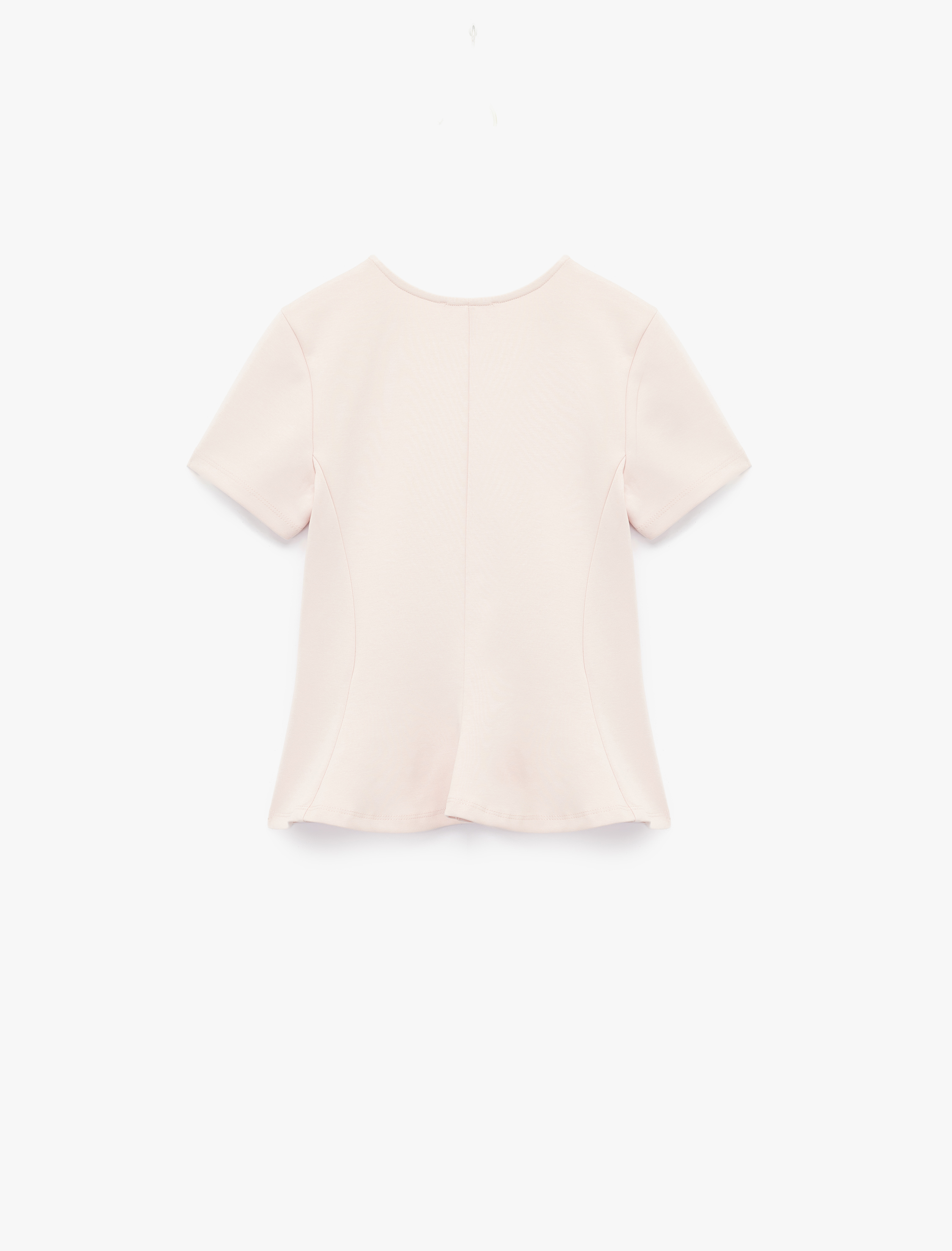 Kısa Kollu Bisiklet Yaka Volanlı Bluz