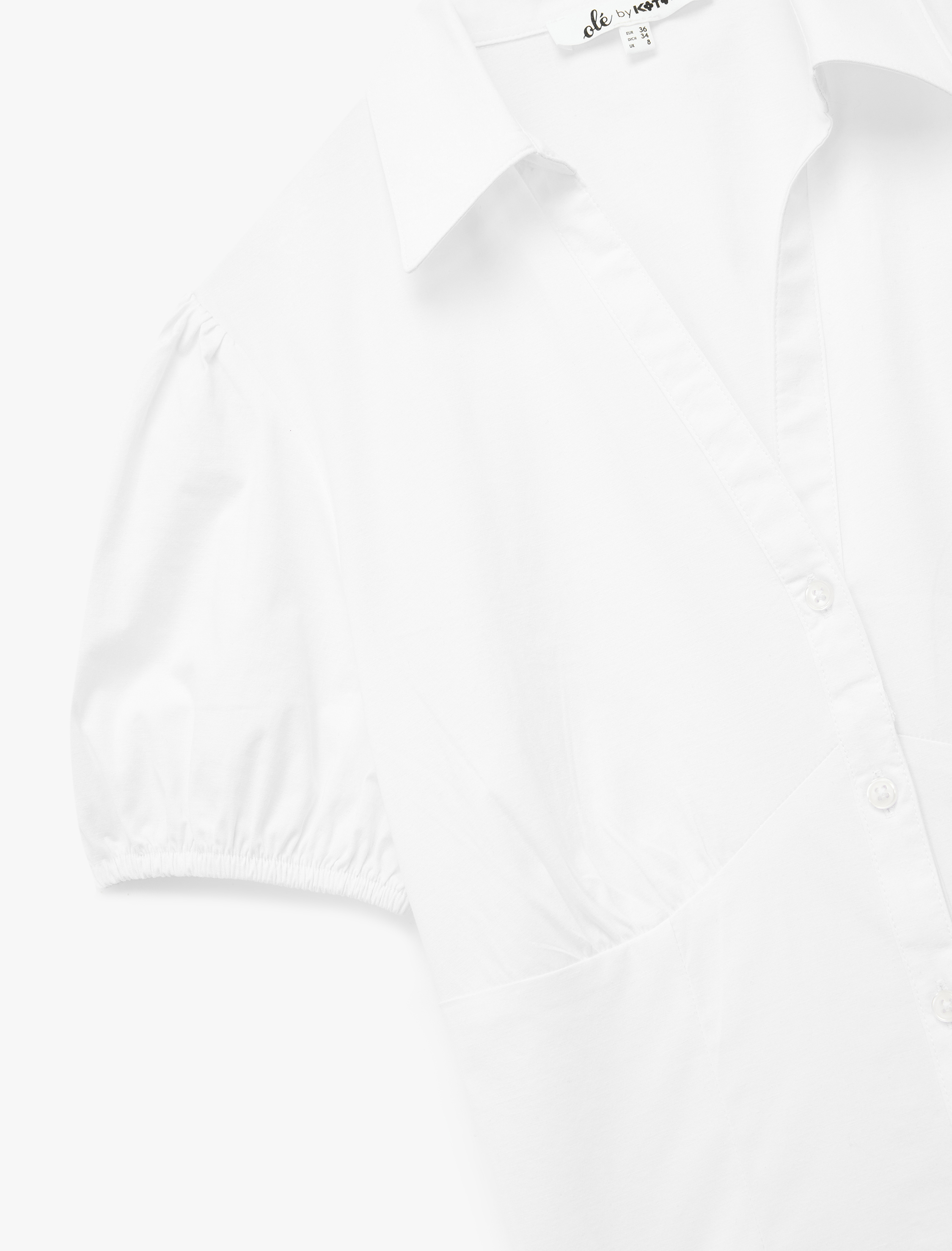   Slim Fit Kısa Kollu Klasik Yaka Düğmeli Poplin Bluz