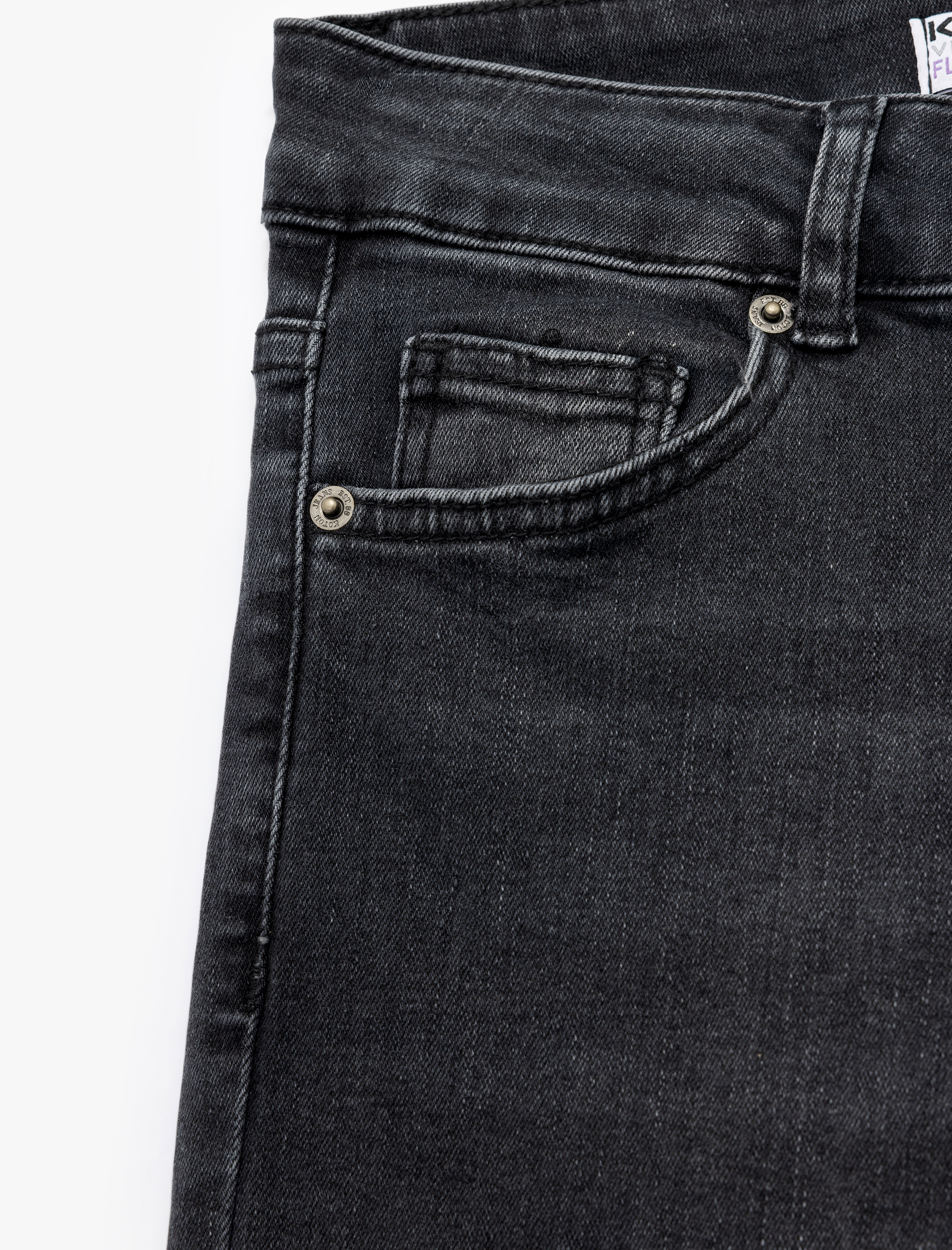   Dar Kesim Düğmeli Pamuklu İspanyol Paça Jean Pantolon - Flare Jeans