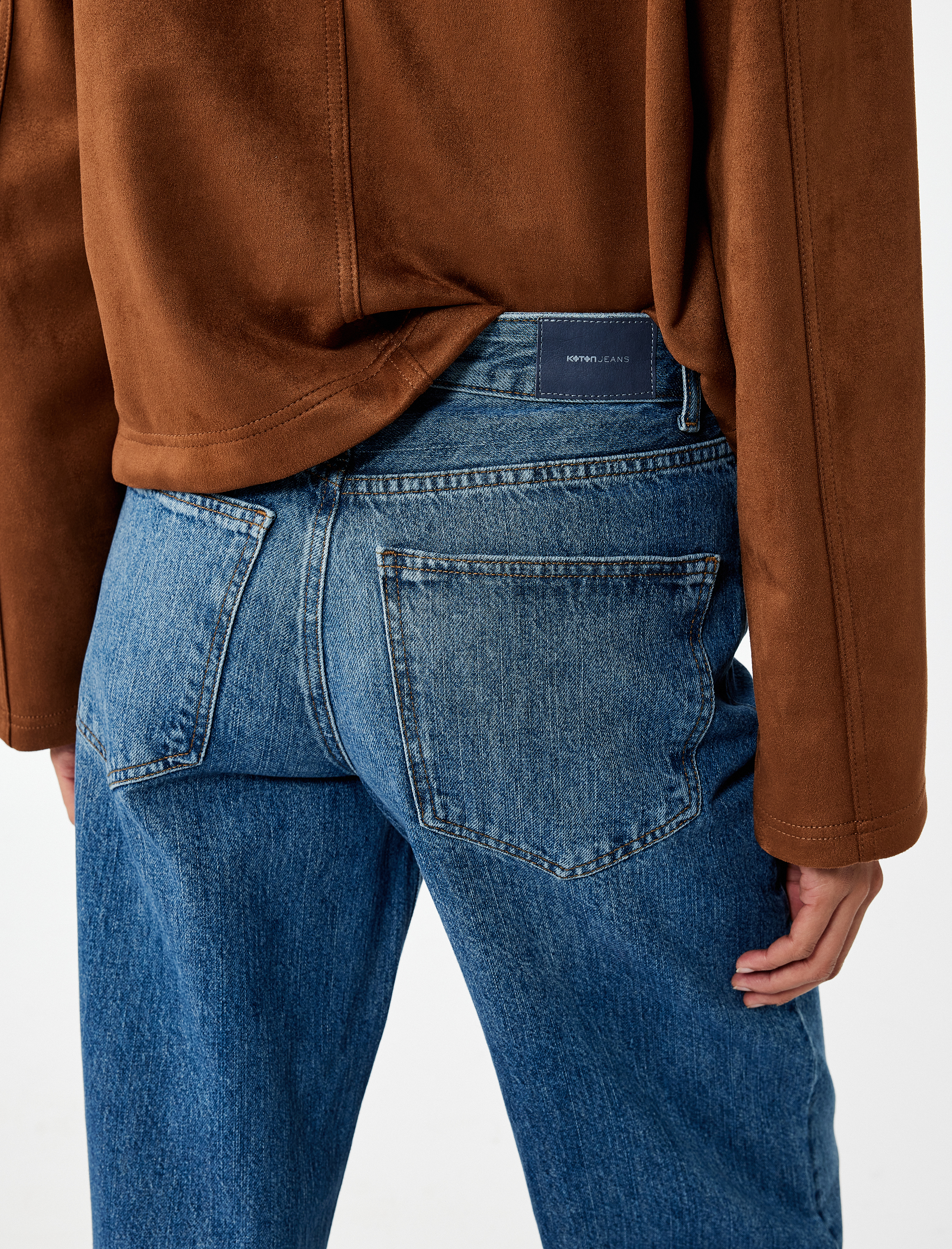   Pamuklu Bol Kalıp Düğmeli Cep Detaylı Baggy Jean Pantolon - Baggy Jeans