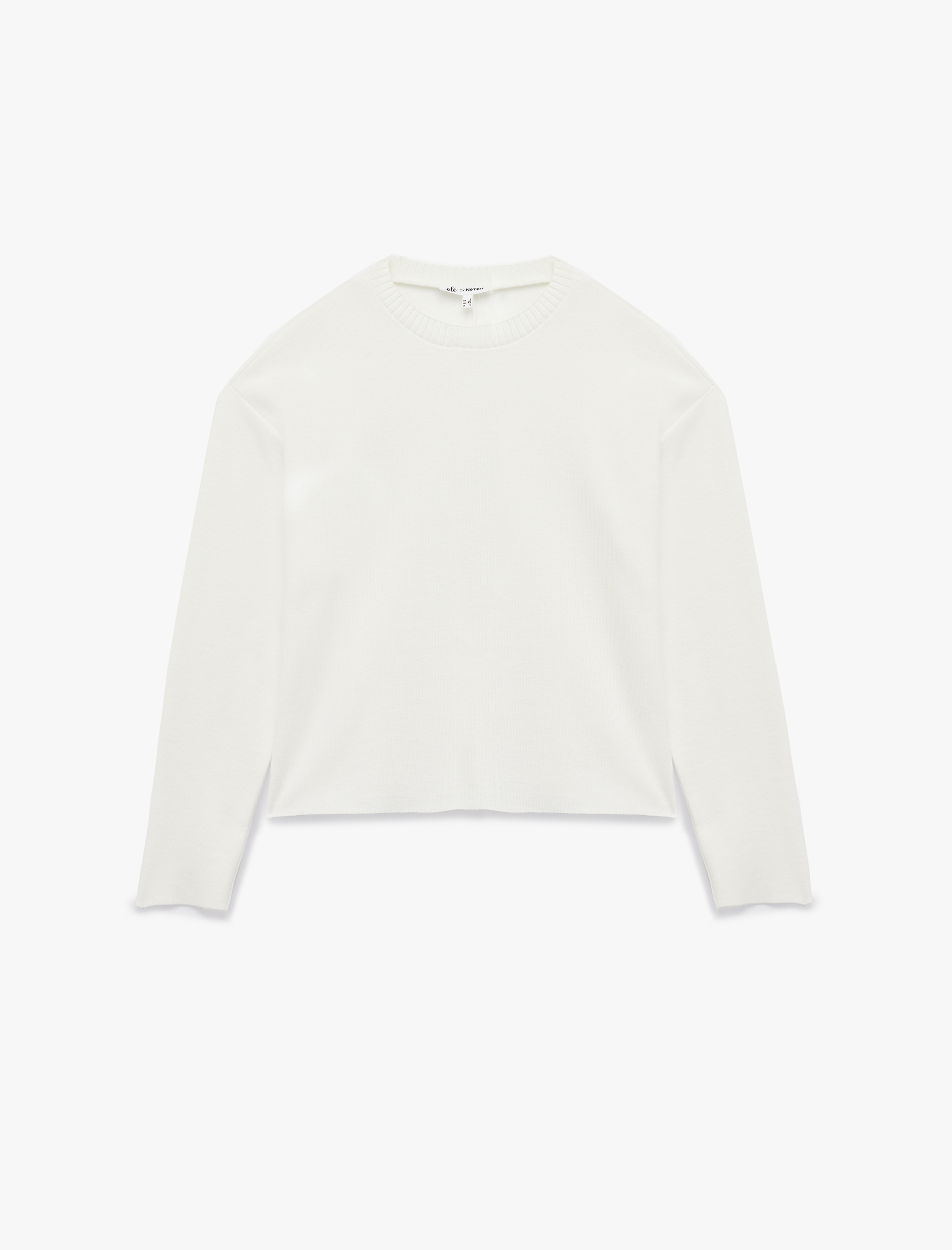   Rahat Kalıp Uzun Kollu Bisiklet Yaka Tişört