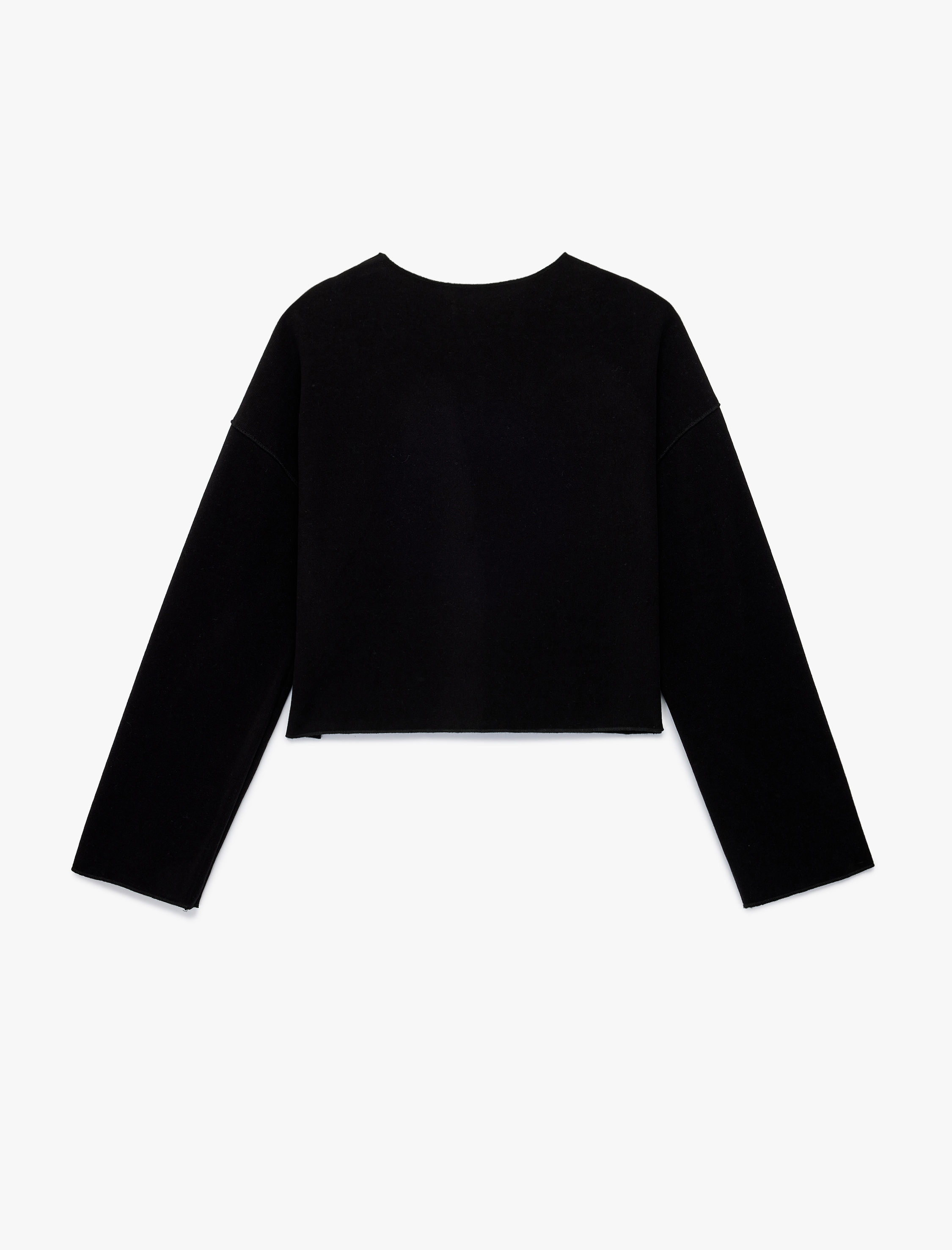   Uzun Kollu Bisiklet Yaka Düğmeli Triko Hırka