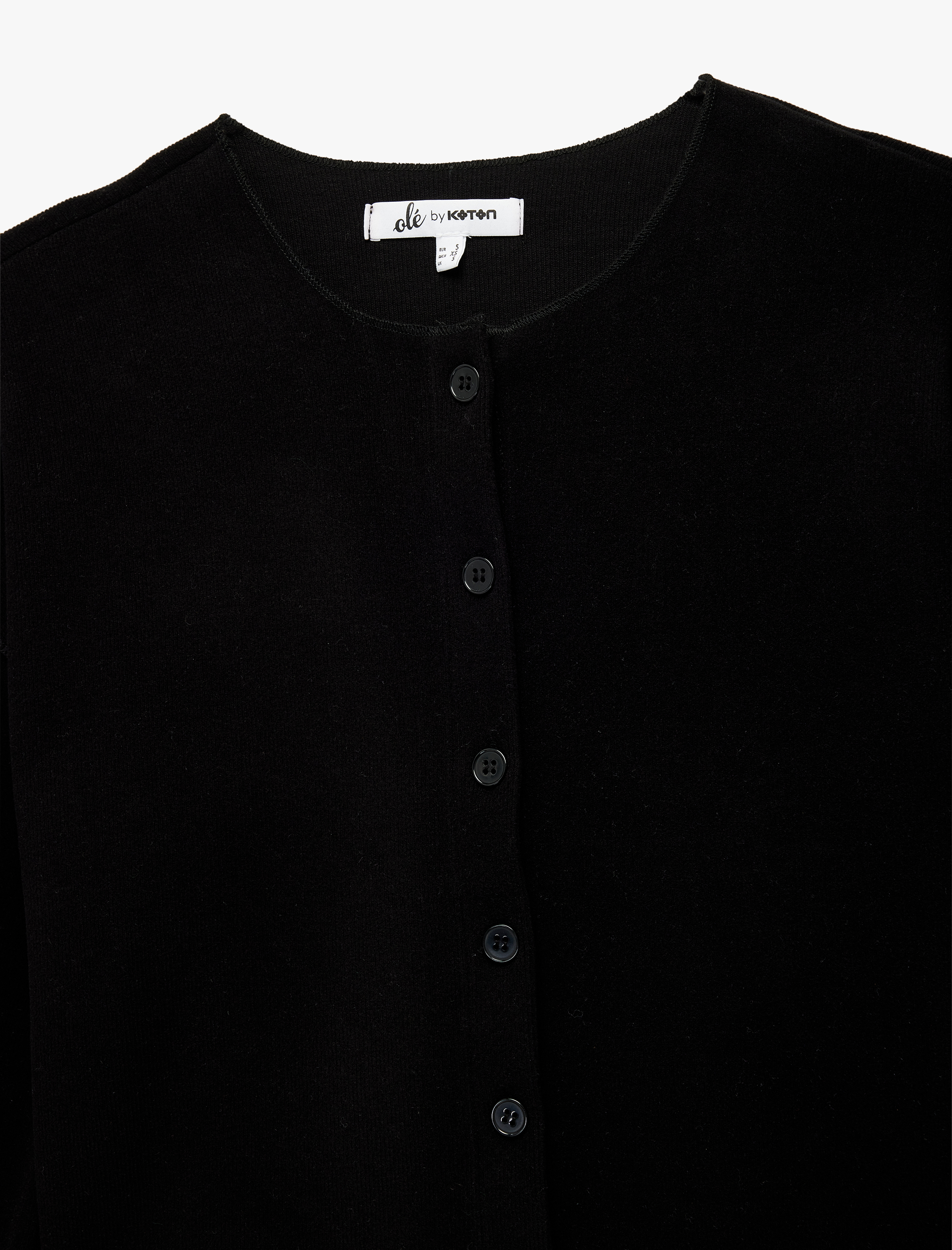   Uzun Kollu Bisiklet Yaka Düğmeli Triko Hırka