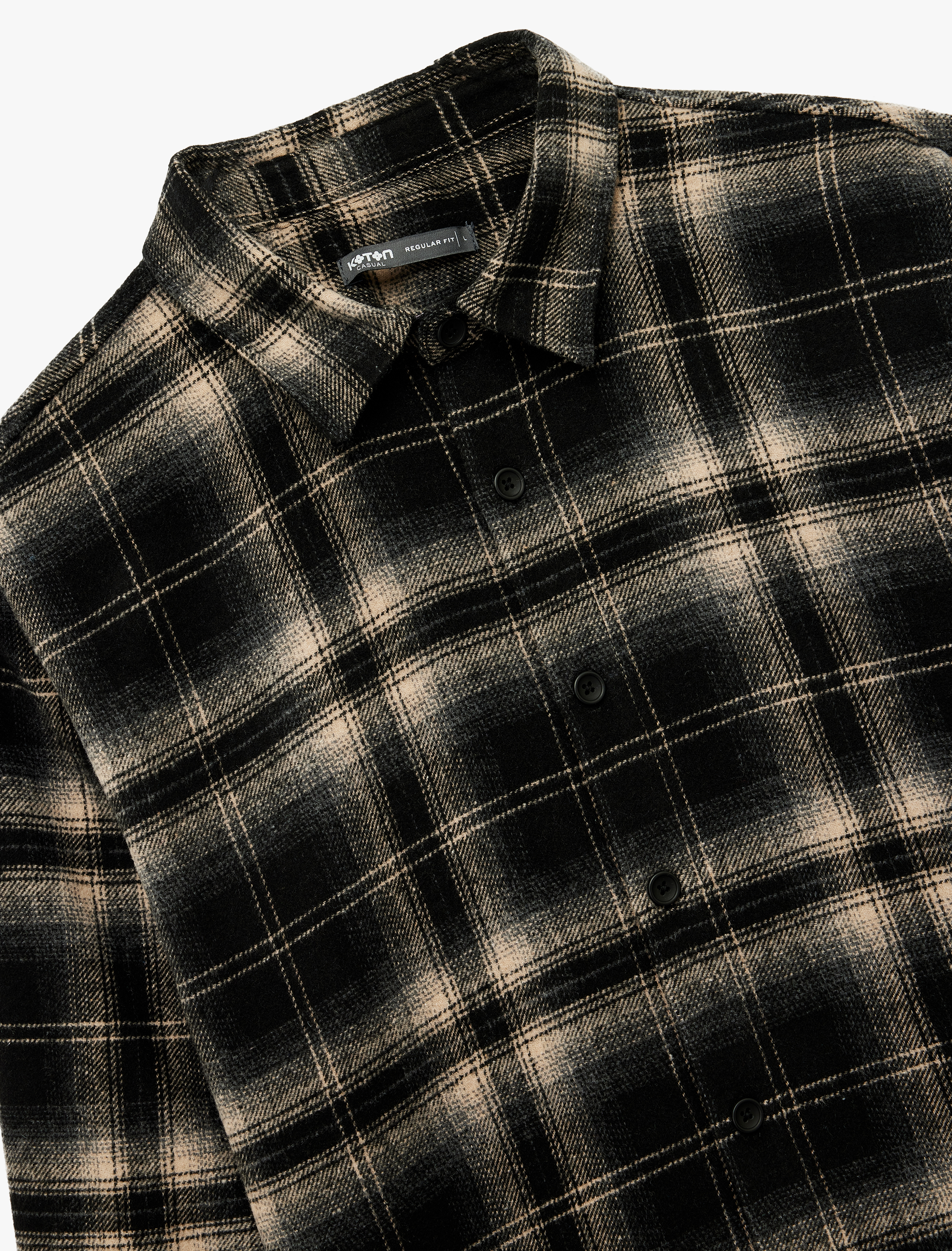   Regular Fit Uzun Kollu Düğmeli Klasik Yaka Oduncu Gömleği