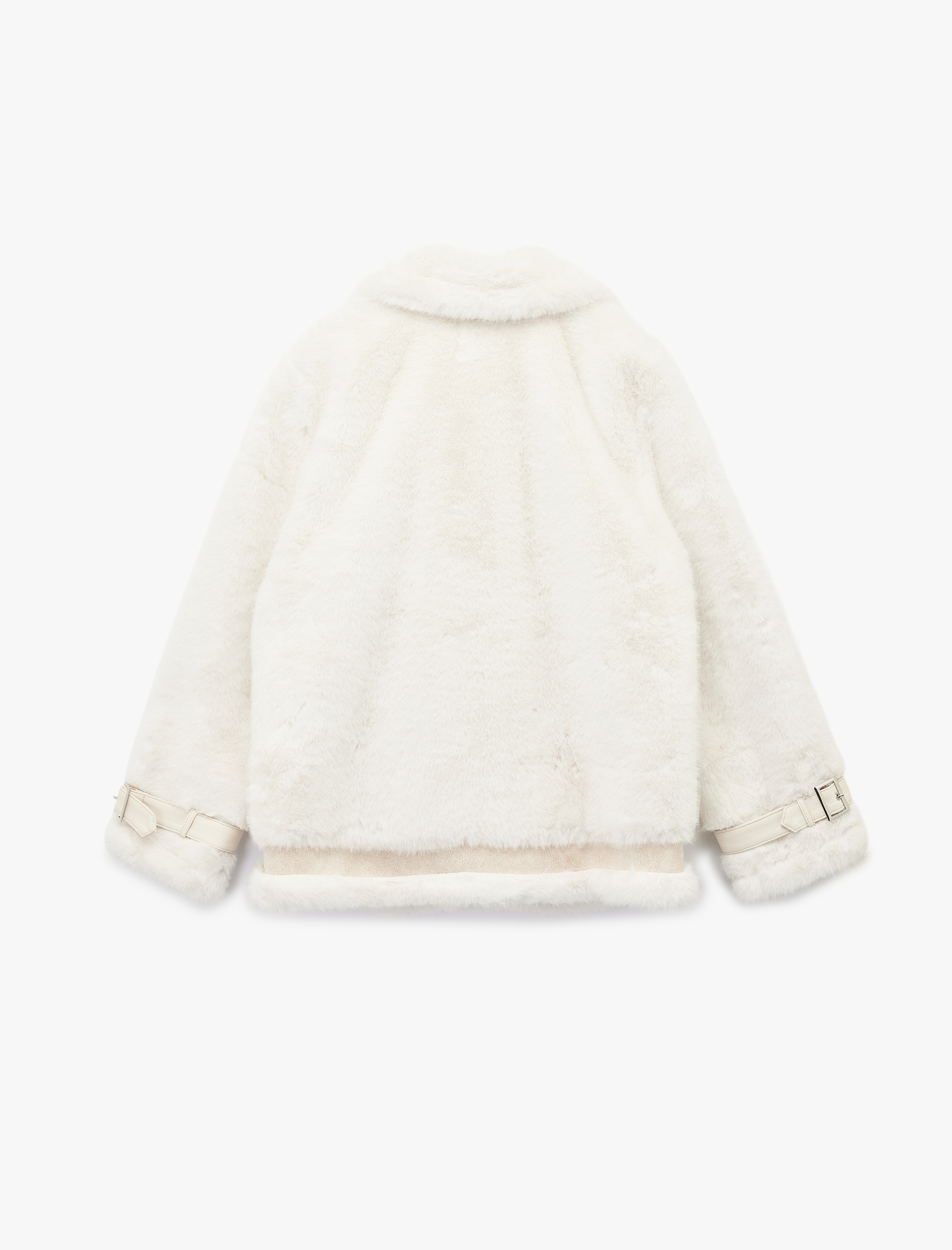   Fermuarlı Süet Görünümlü Suni Kürk Biker Ceket