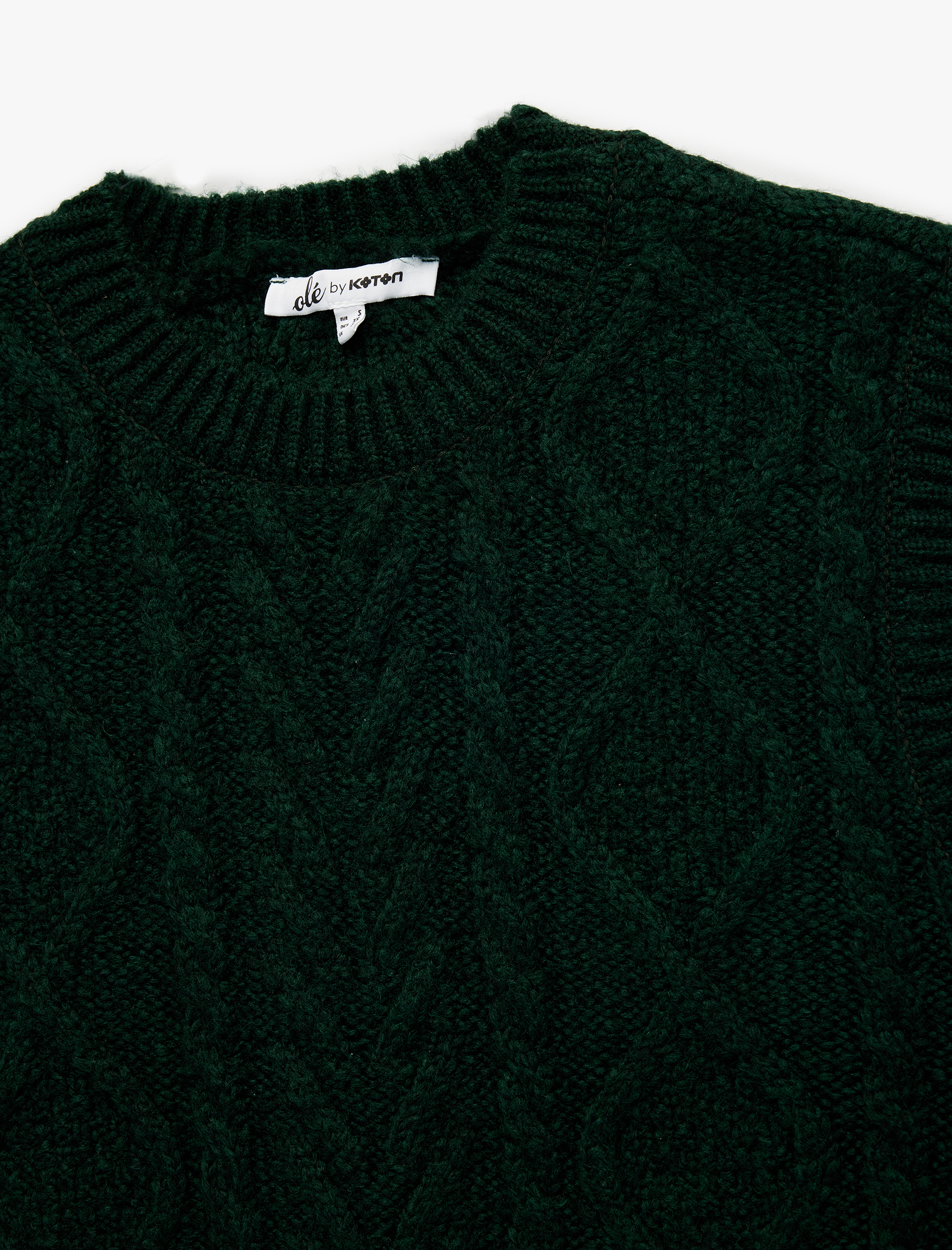   Saç Örgüsü Dokulu Kolsuz Bisiklet Yaka Triko Süveter