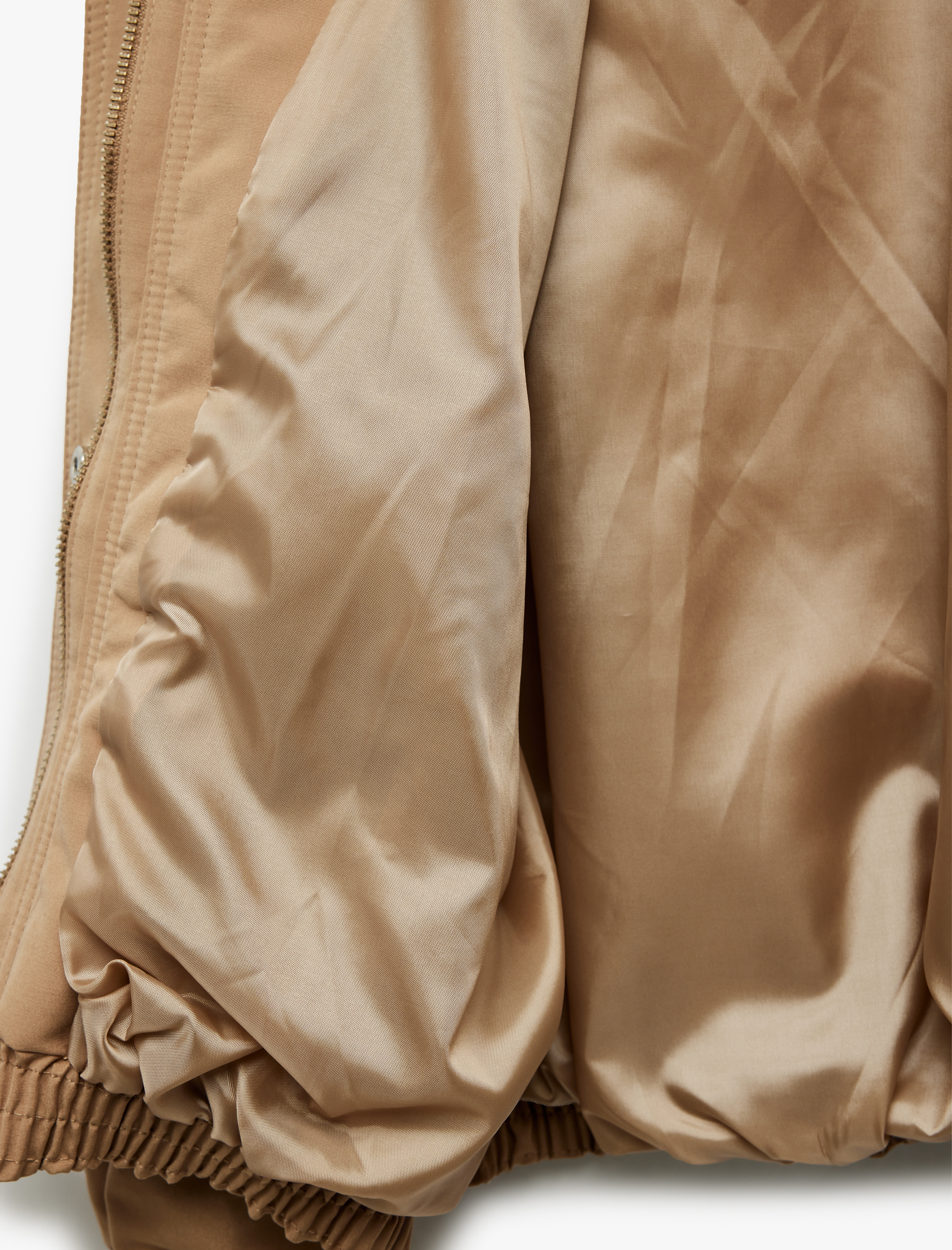   Uzun Kollu Dik Yaka Oversize Bomber Ceket