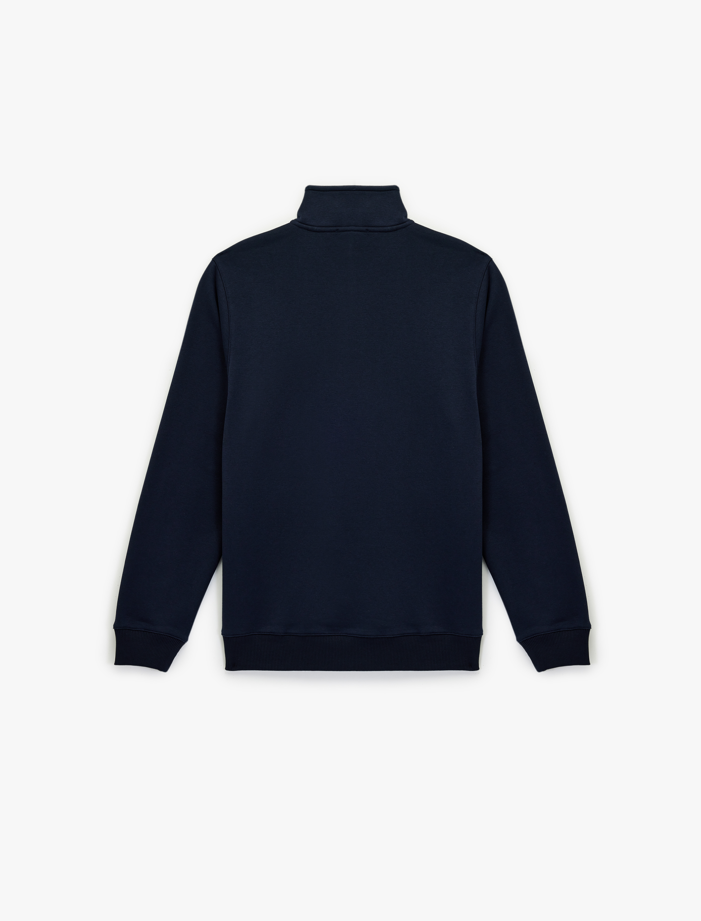   Uzun Kollu Şardonlu Basic Yarım Fermuarlı Sweatshirt