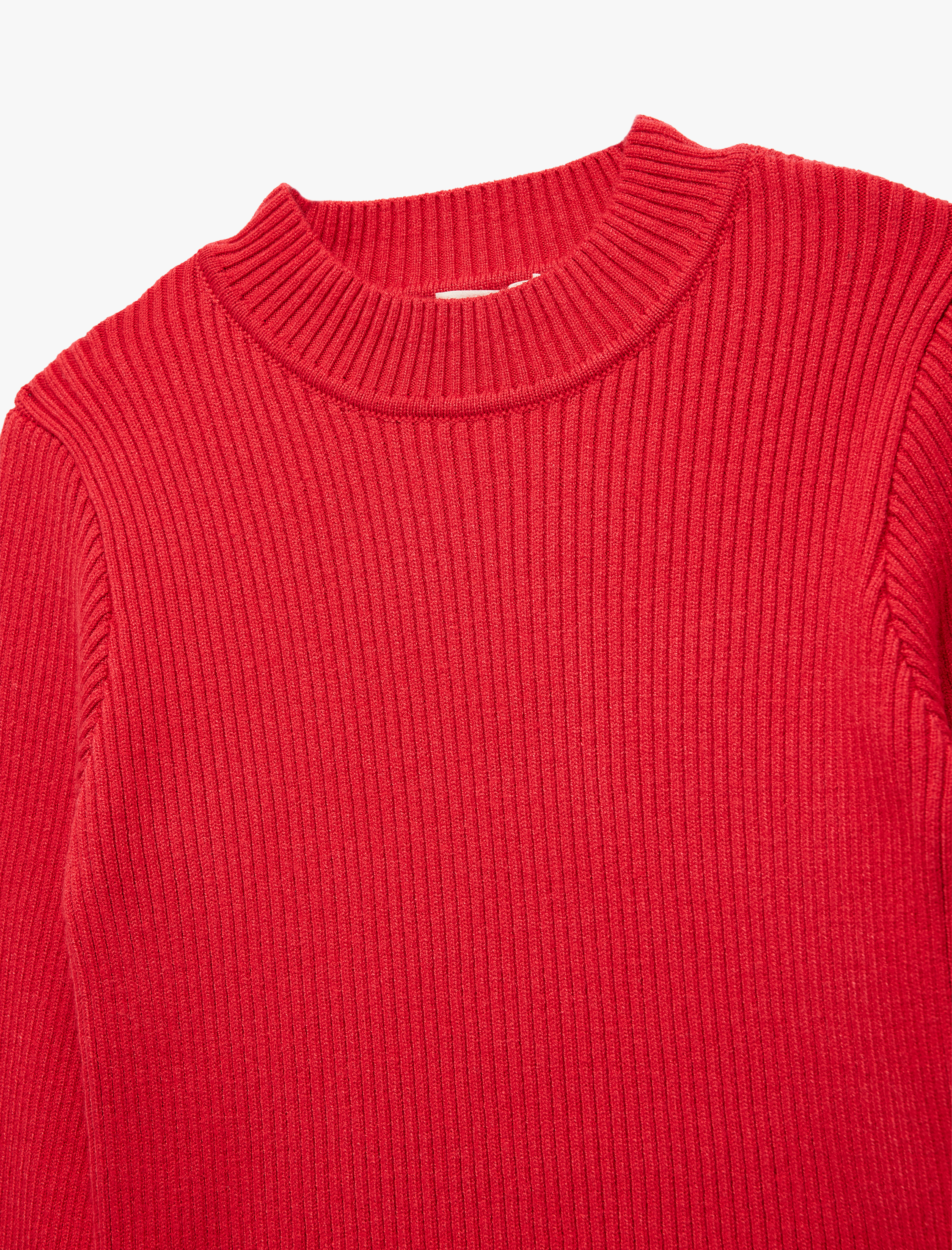  Kız Çocuk Slim Fit Viskon Karışımlı Dokulu Dik Yaka Uzun Kollu Triko Kazak