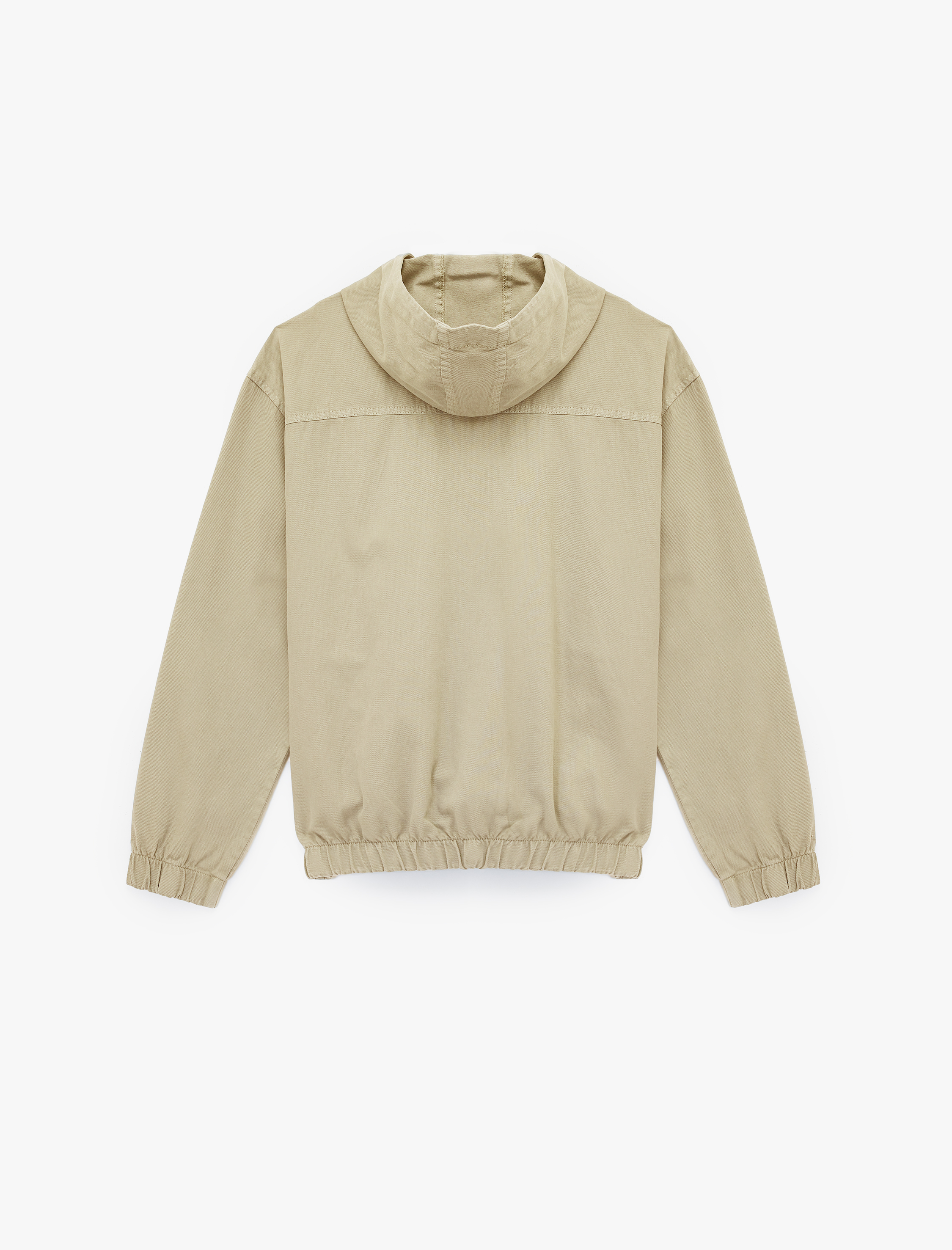   Pamuklu Cepli Uzun Kollu Fermuarlı Oversize Kapşonlu Jean Ceket