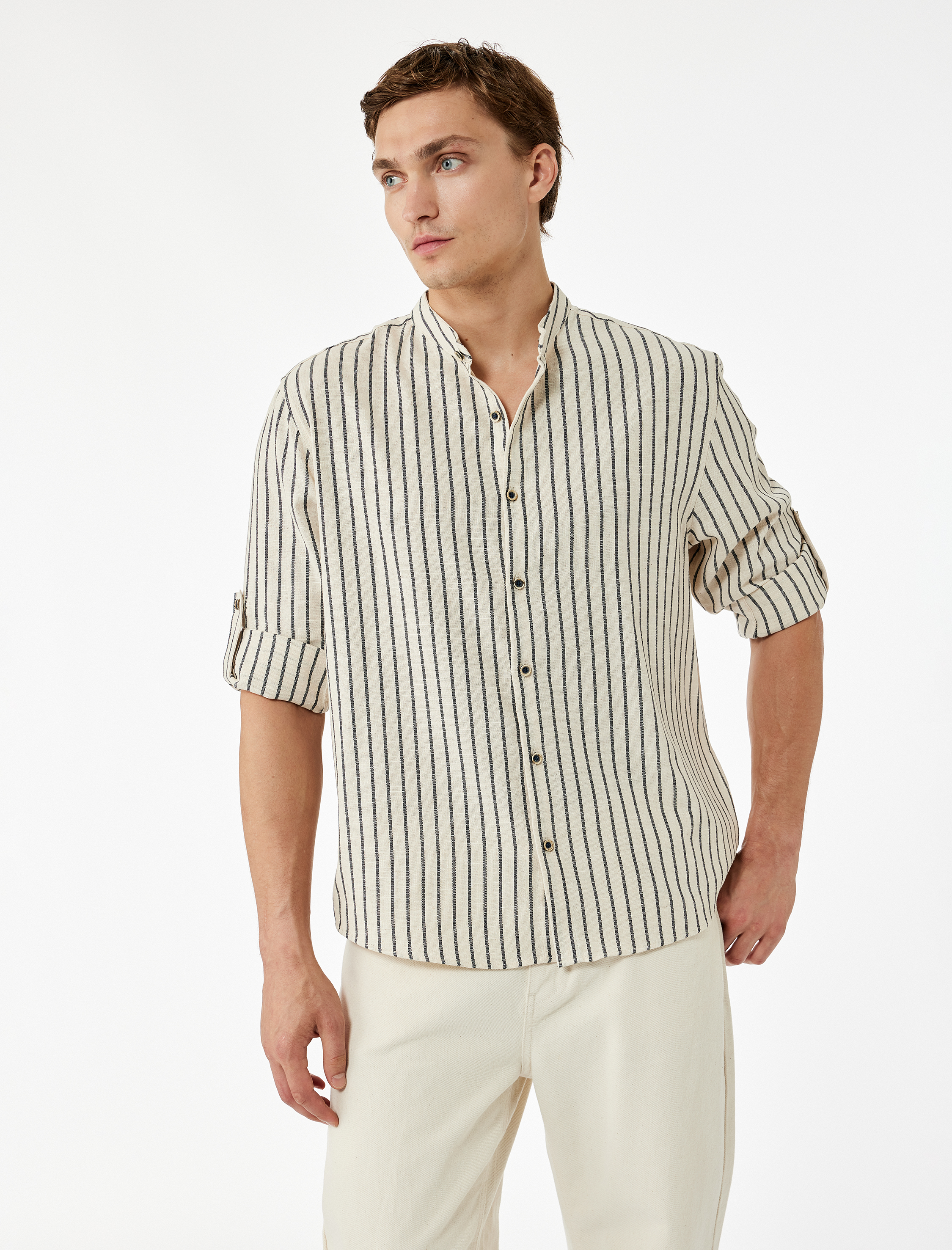   Pamuklu Regular Fit Uzun Kollu Hakim Yaka Gömlek